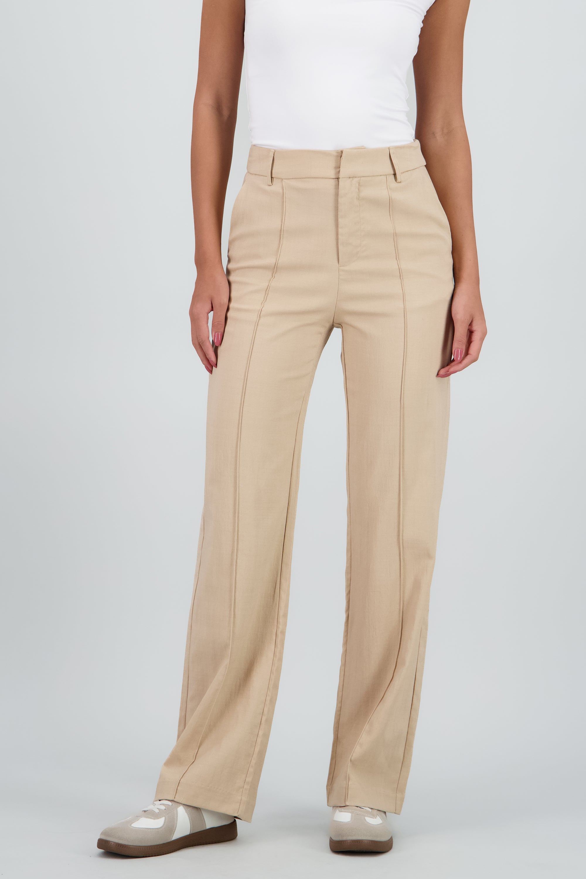 Pantalon fluido wide leg BEIGE
