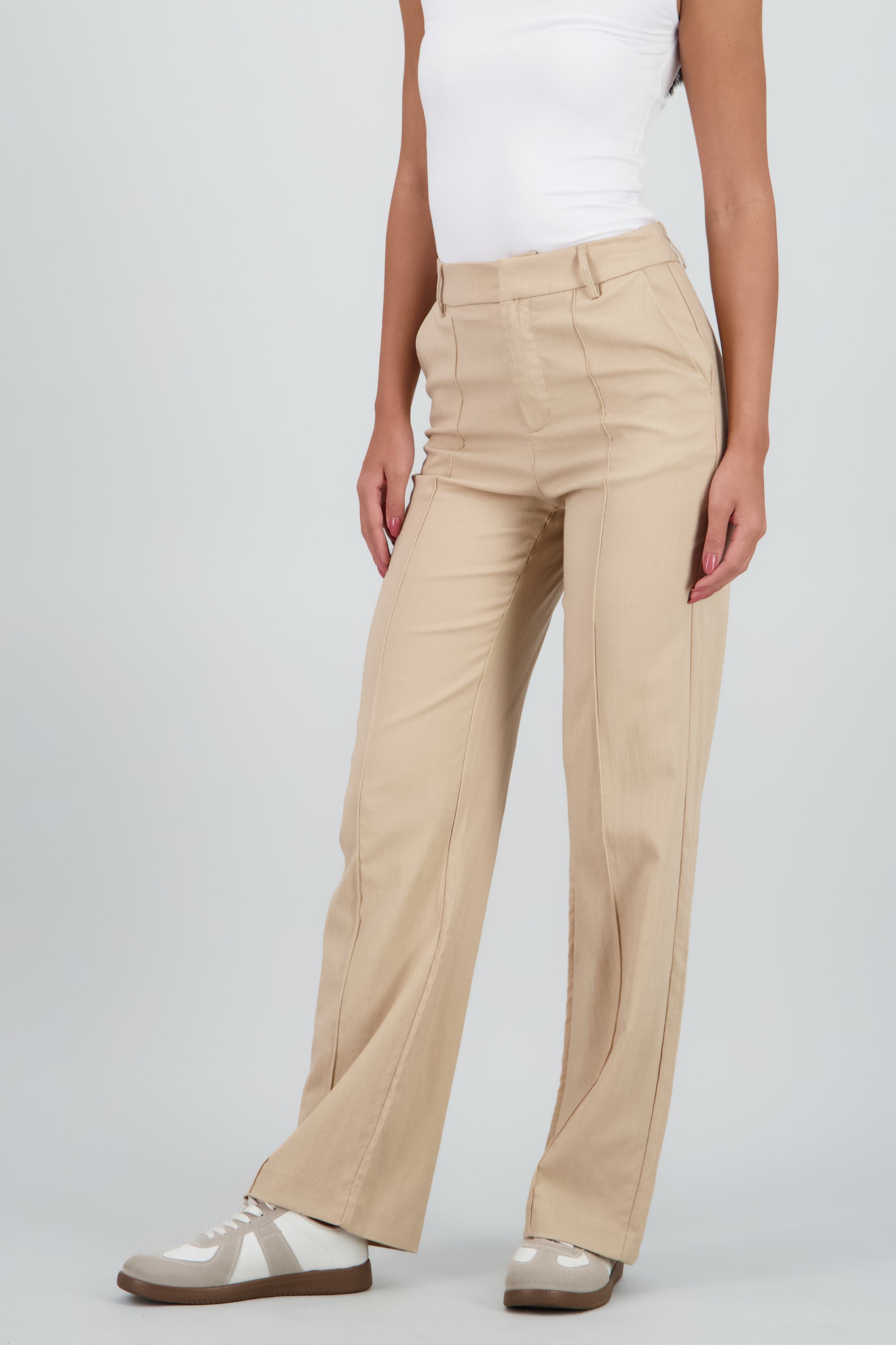 Pantalon fluido wide leg BEIGE