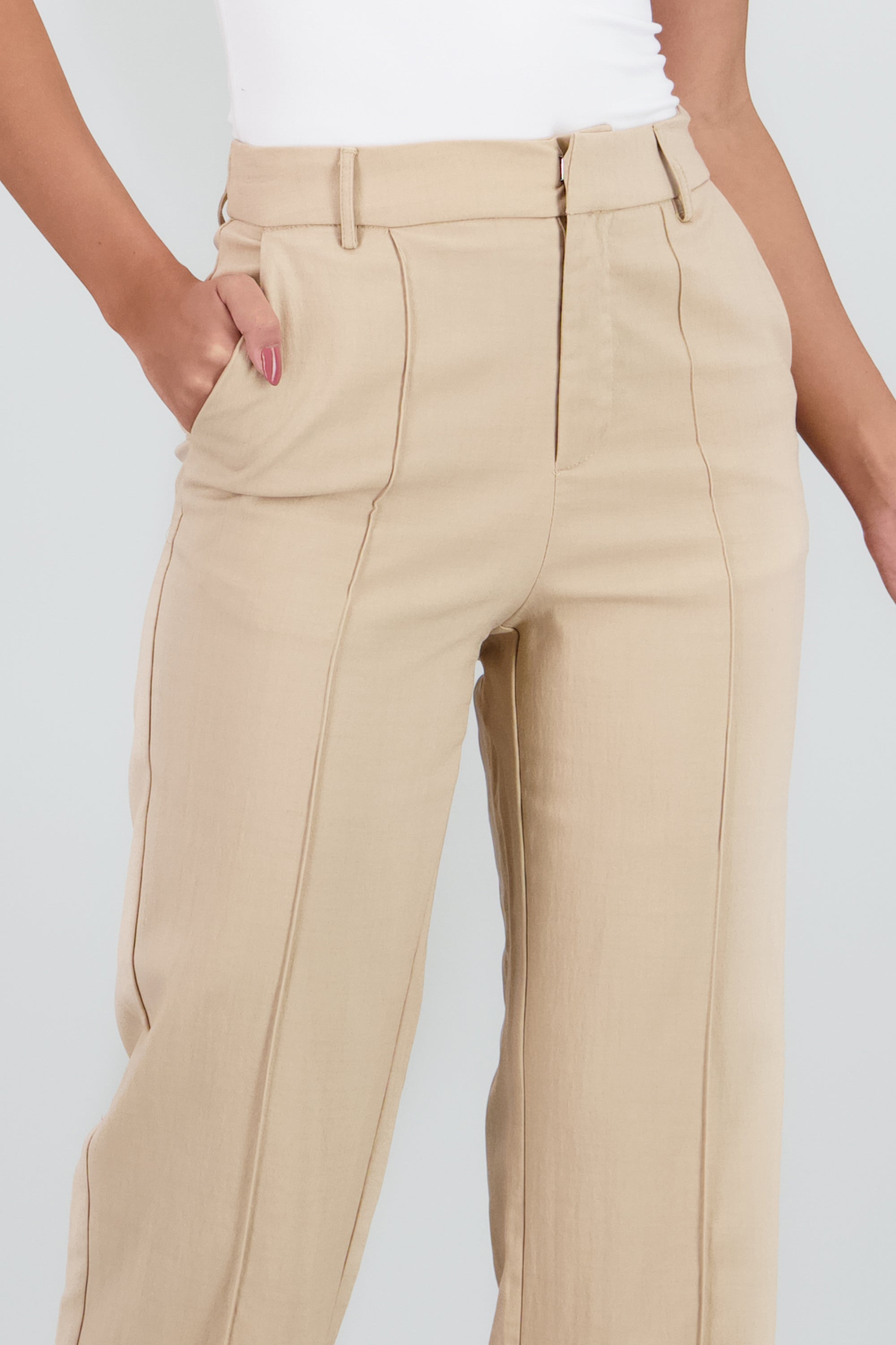 Pantalon fluido wide leg BEIGE