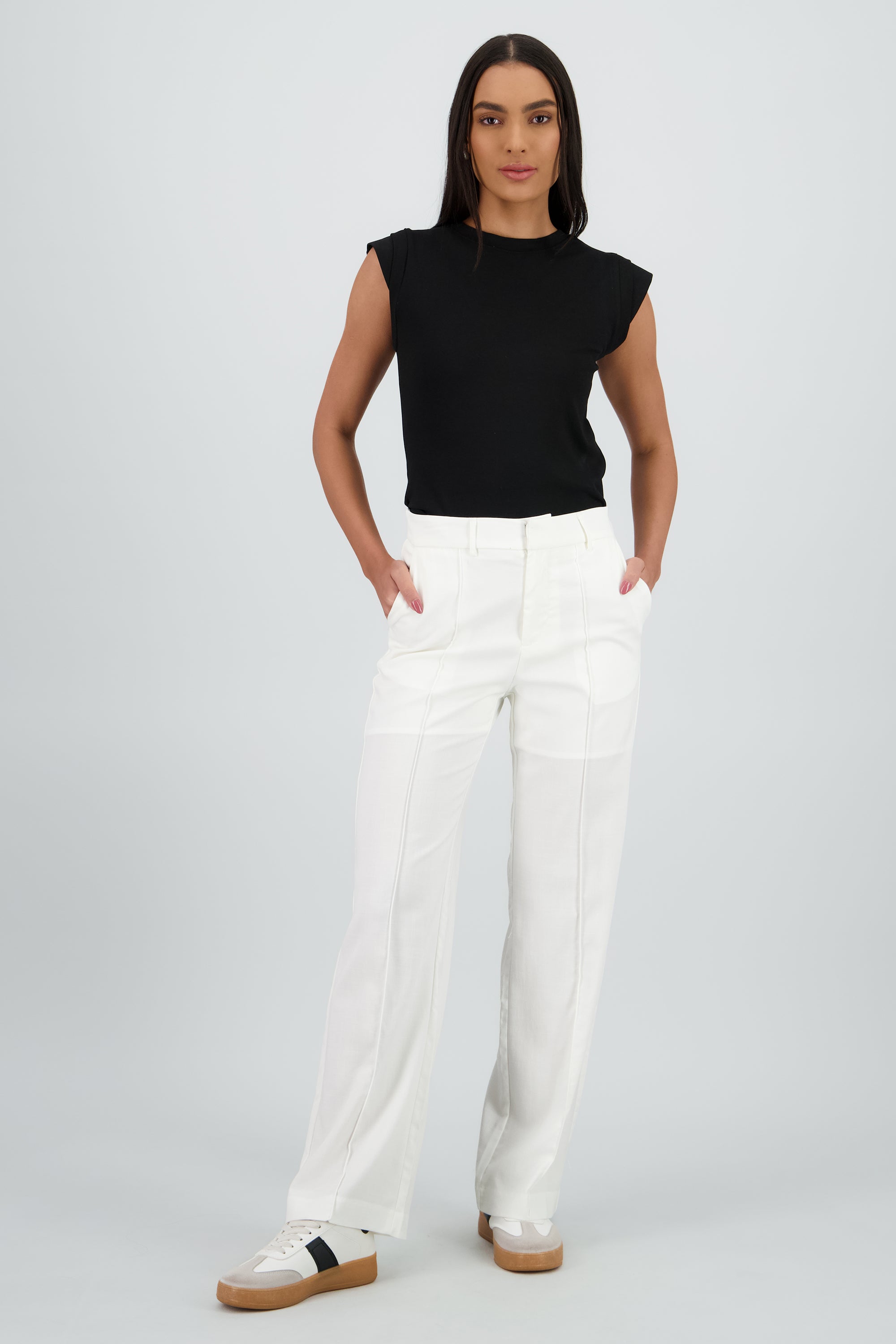 Pantalon fluido wide leg BLANCO