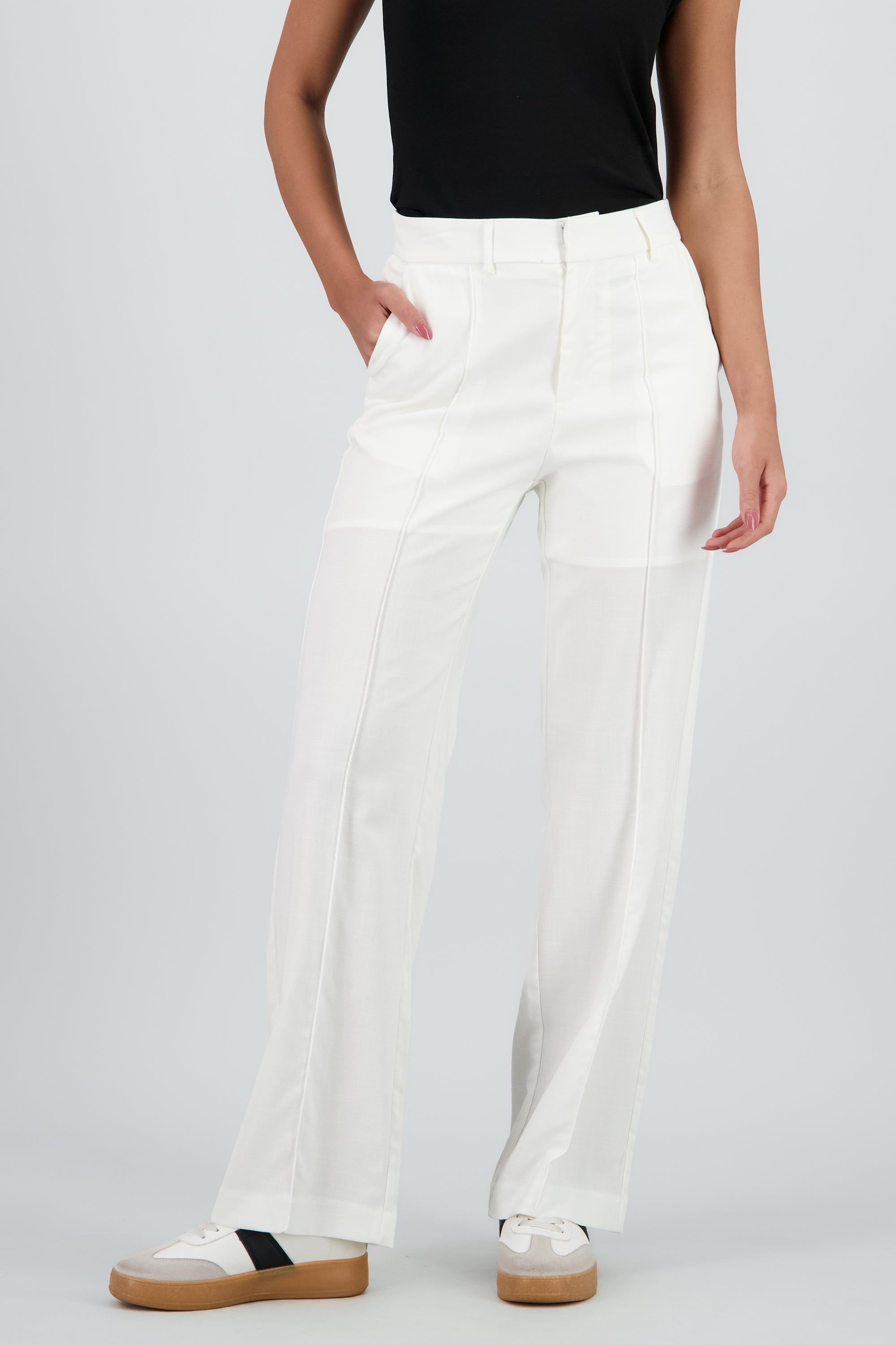 Pantalon fluido wide leg BLANCO