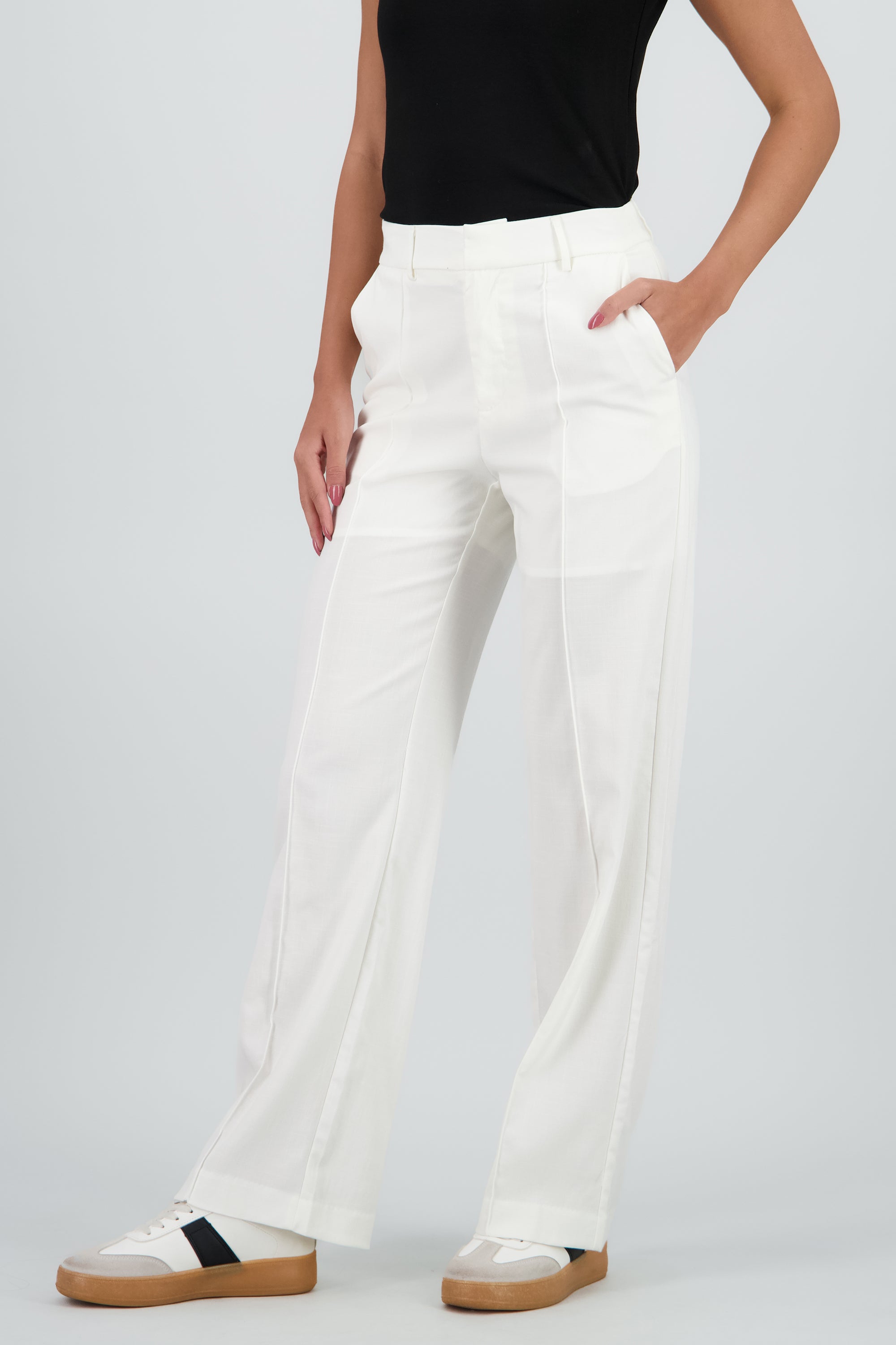 Pantalon fluido wide leg BLANCO