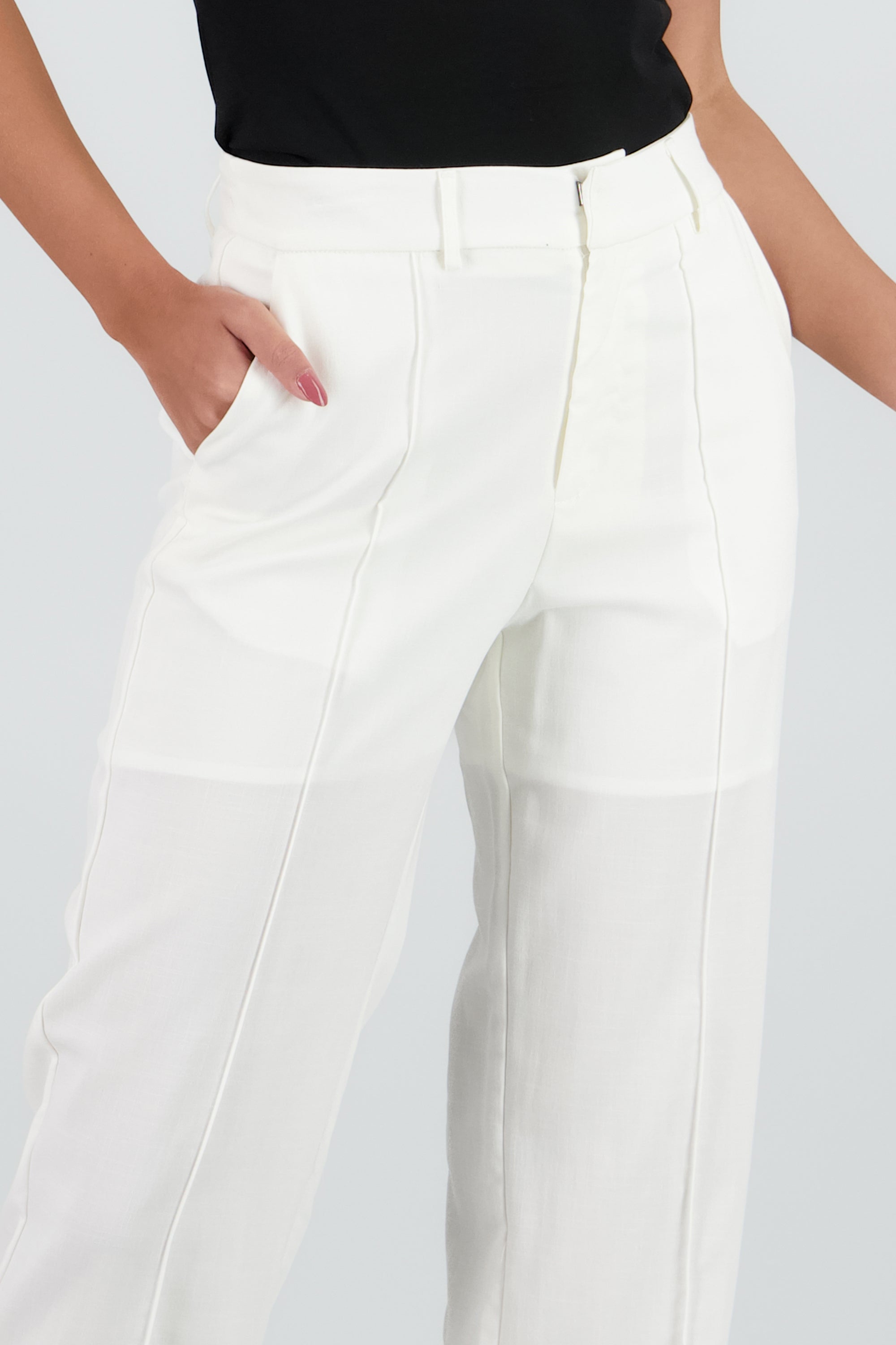 Pantalon fluido wide leg BLANCO