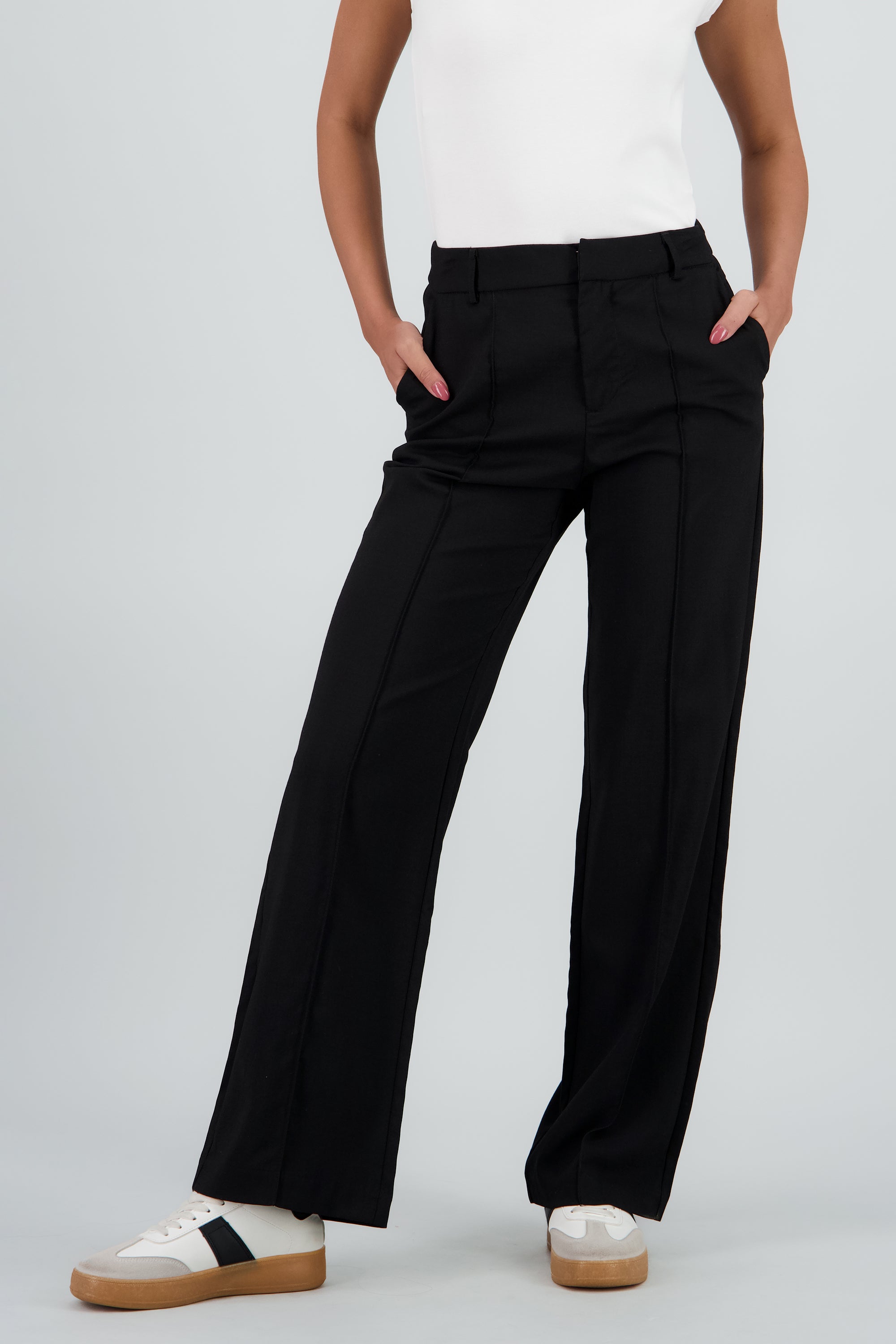 Pantalon fluido wide leg NEGRO