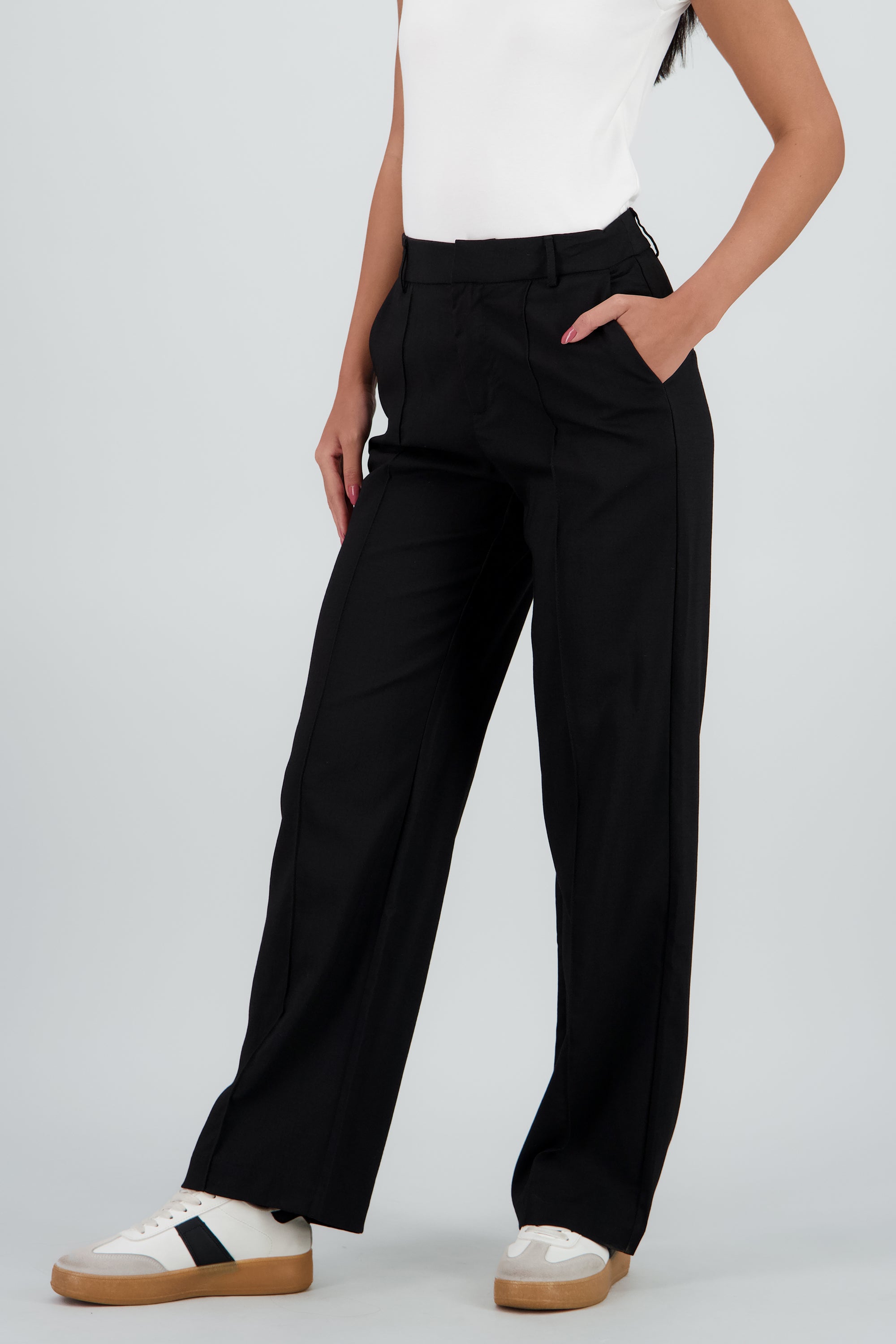 Pantalon fluido wide leg NEGRO