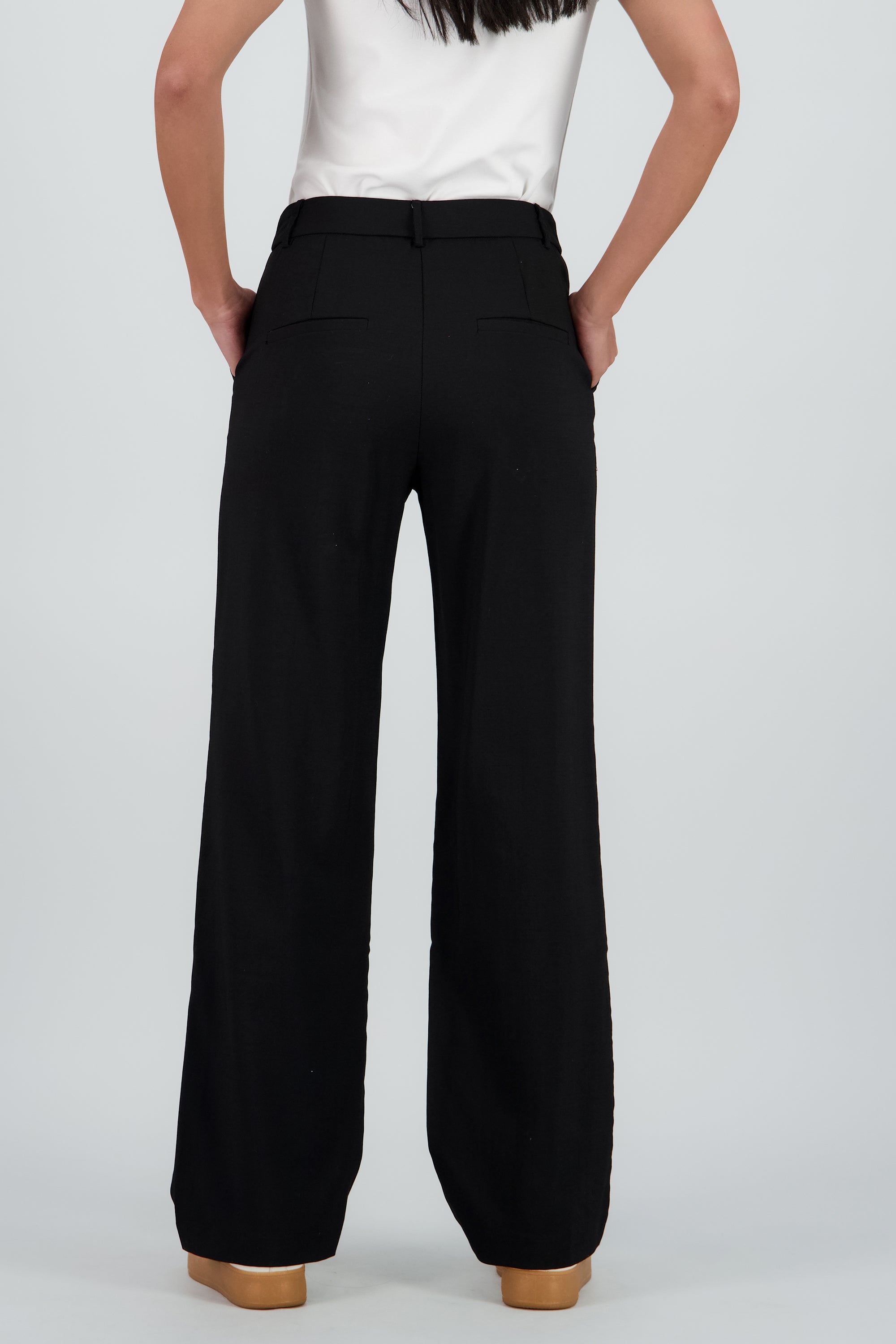 Pantalon fluido wide leg NEGRO
