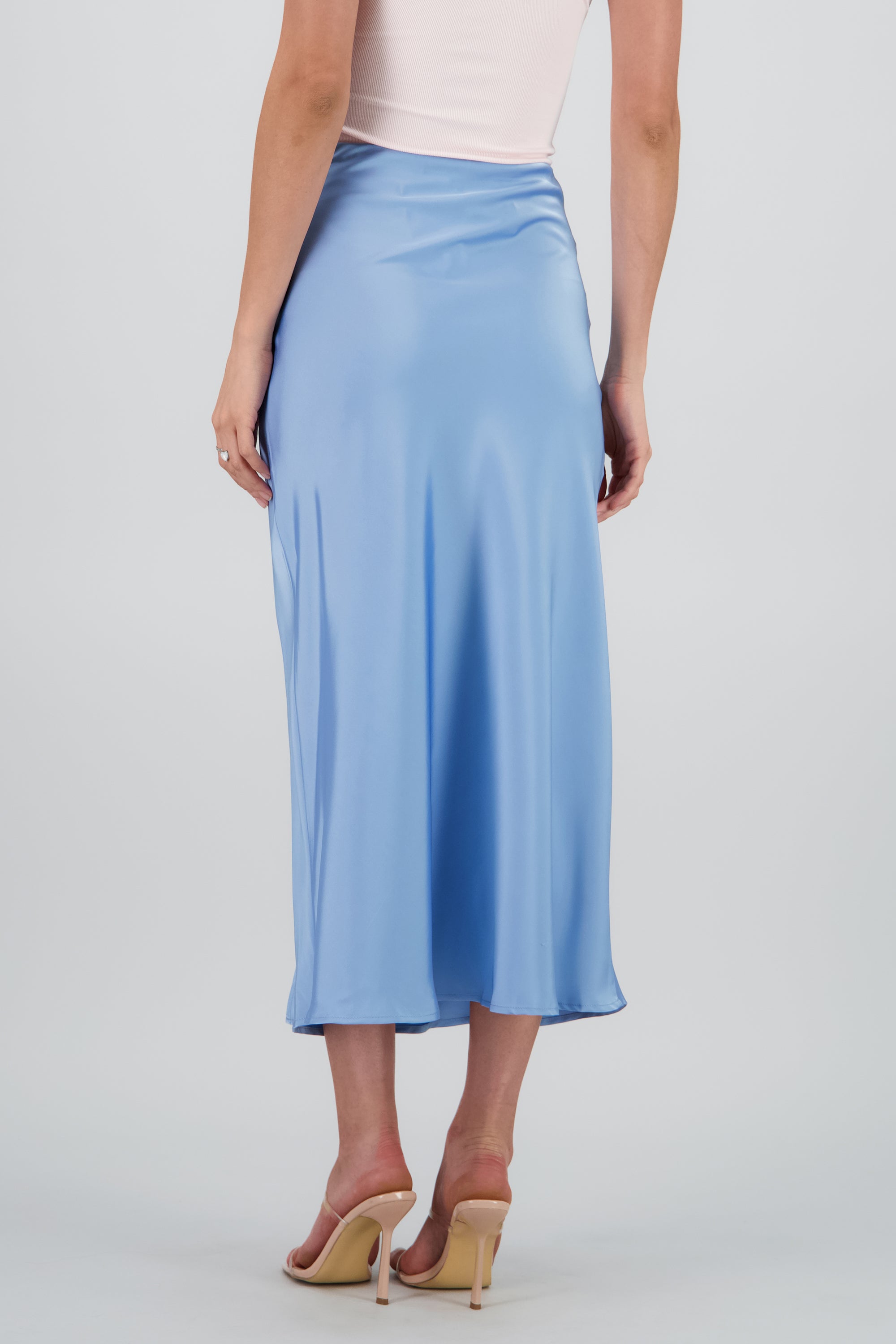 Falda maxi satin liso AZUL