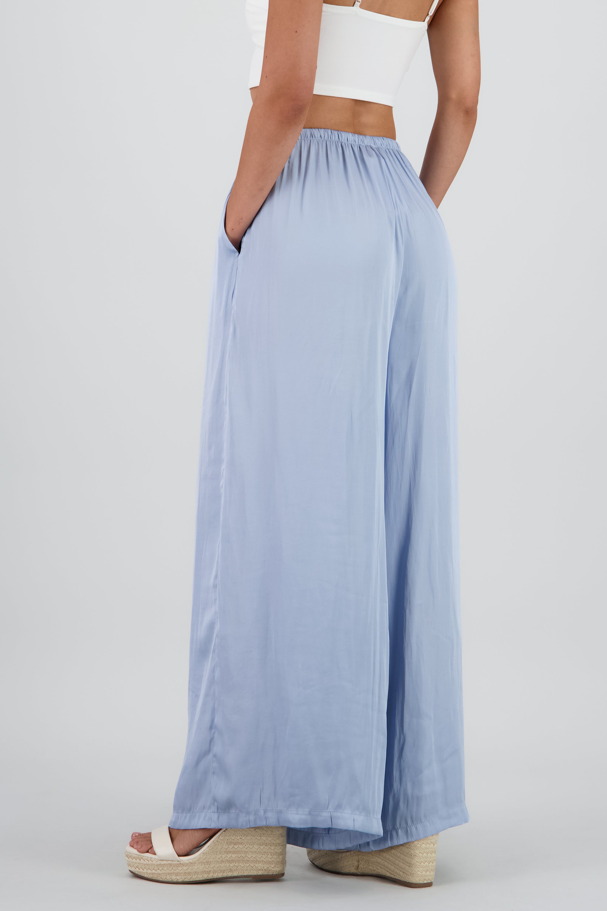 Pantalon fluido detalle jareta AZUL