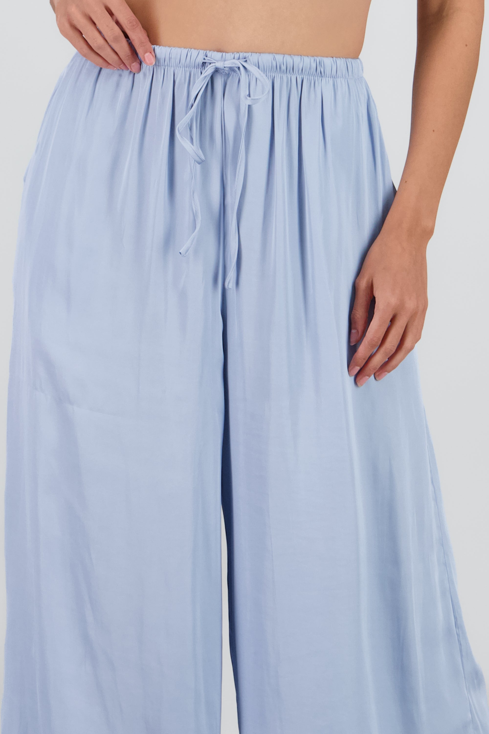 Pantalon fluido detalle jareta AZUL