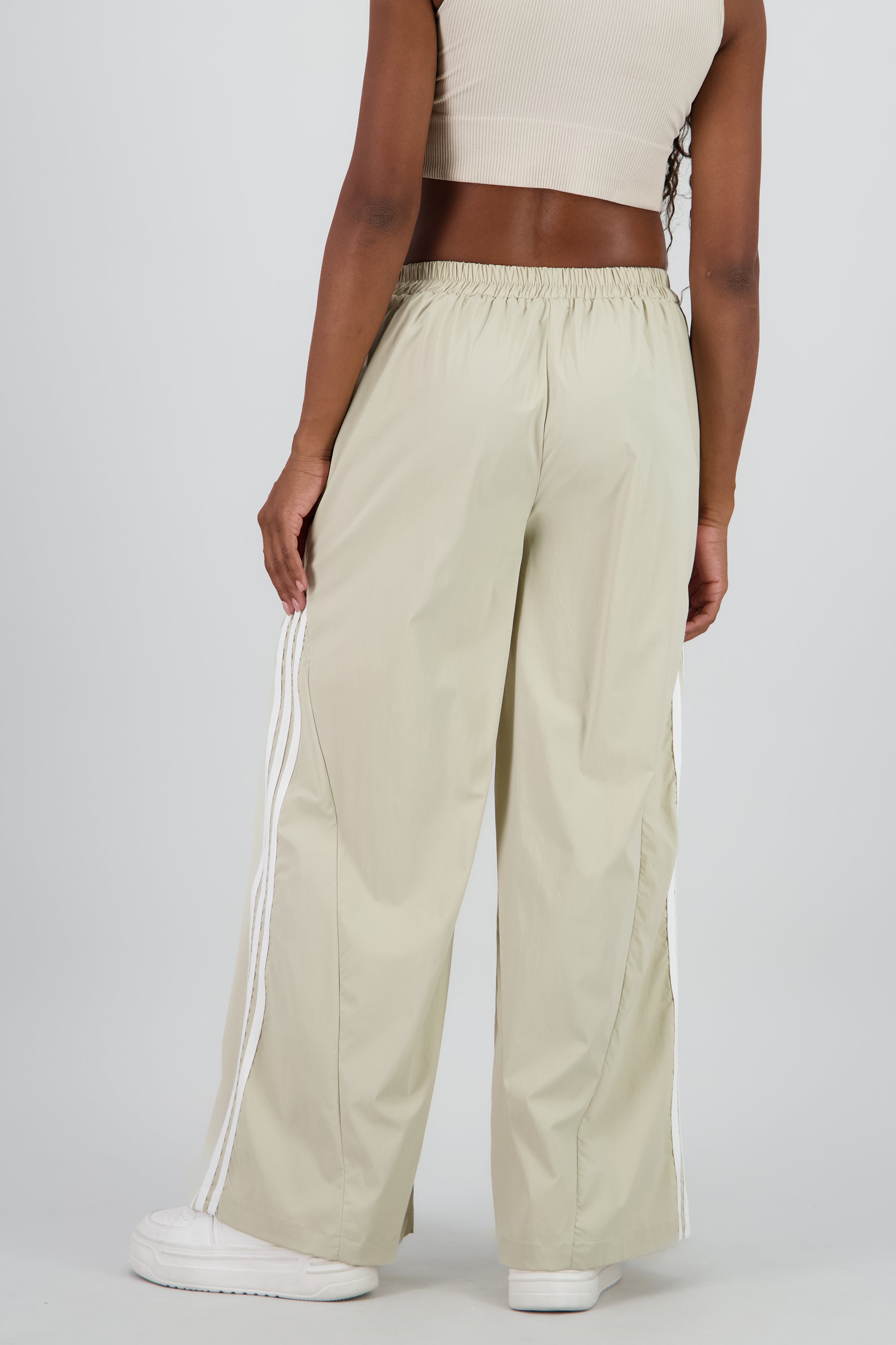 Pantalon amplio detalle franjas contraste BEIGE