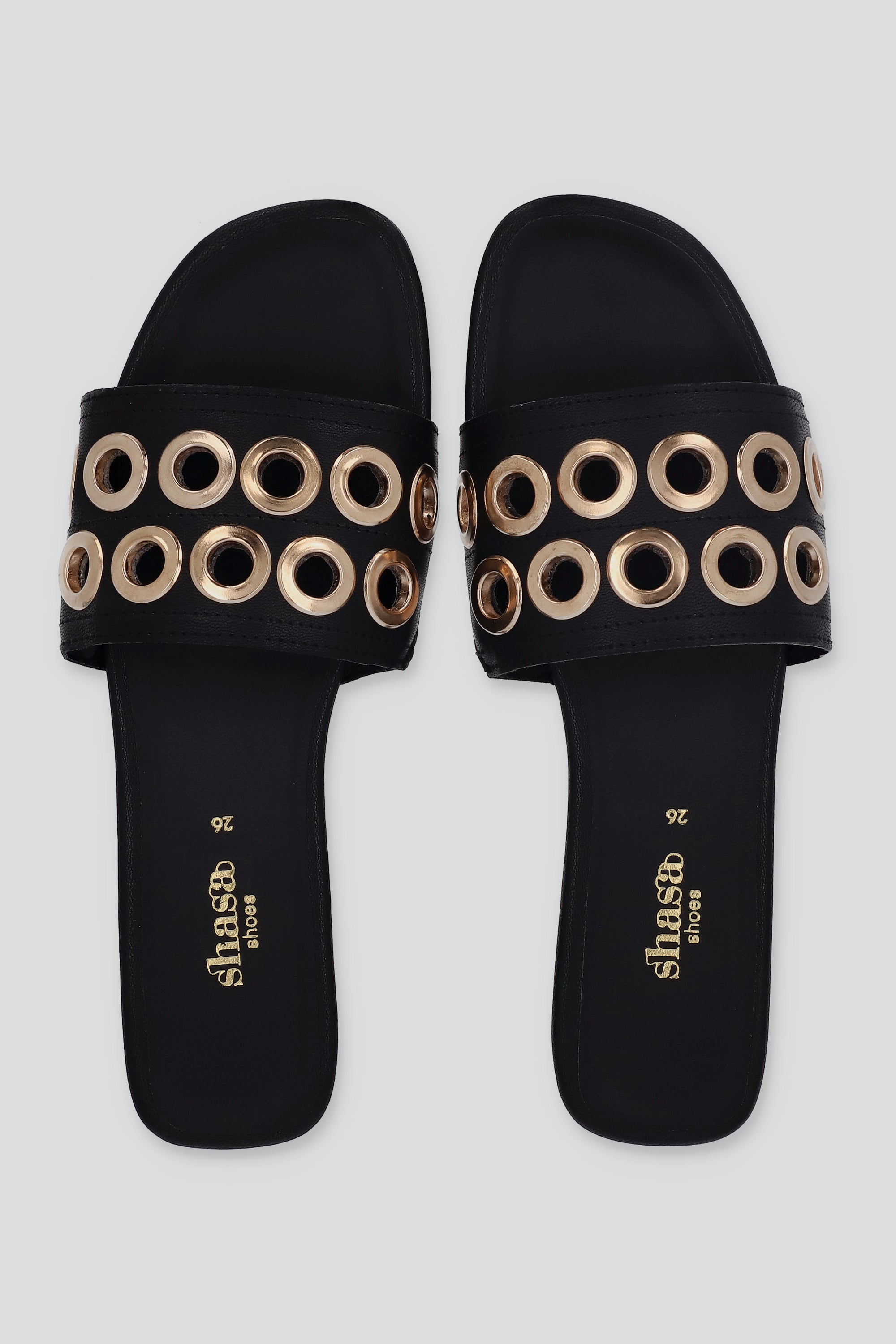 Sandalia tira acnha eyelets NEGRO