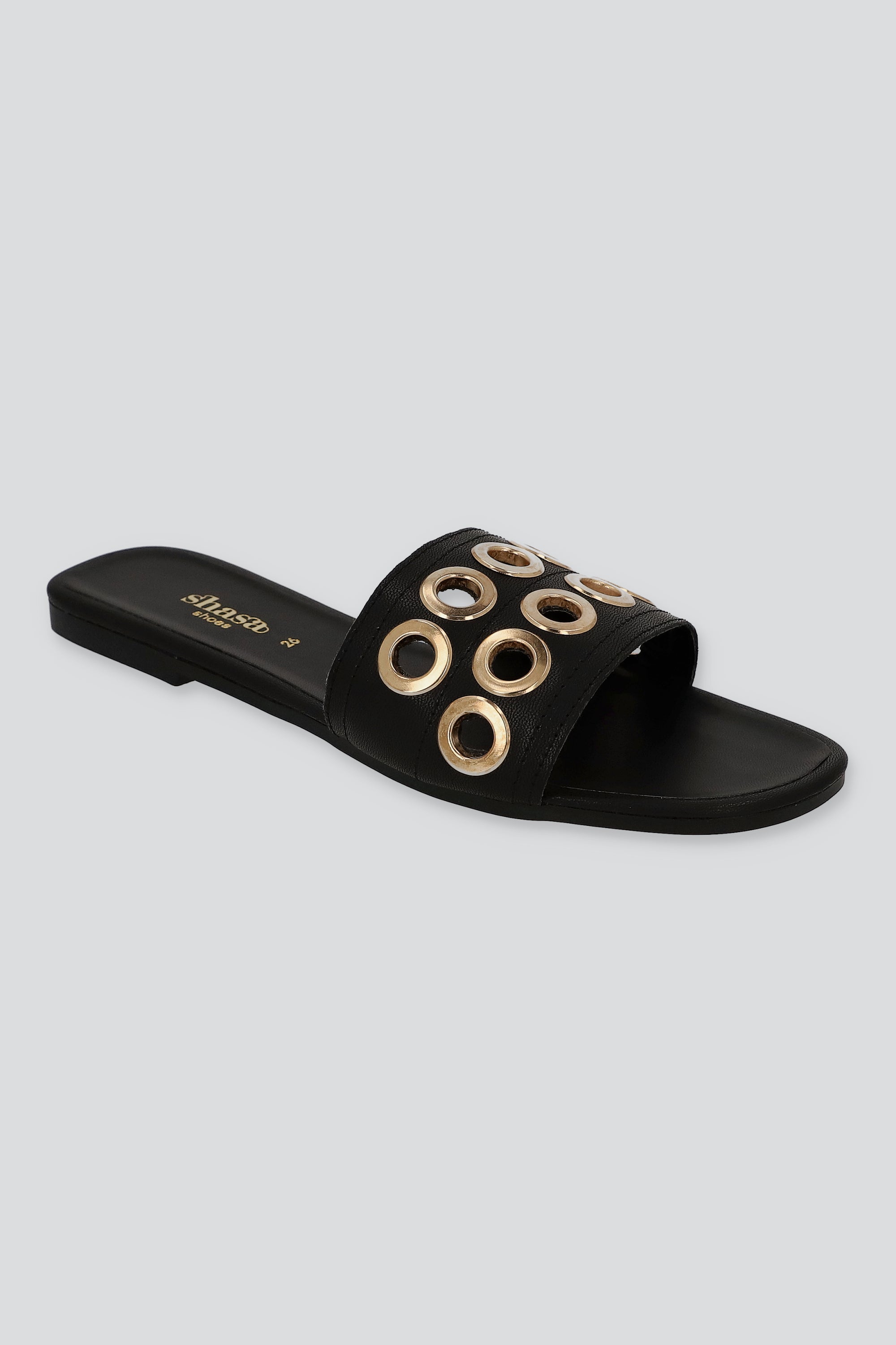 Sandalia tira acnha eyelets NEGRO