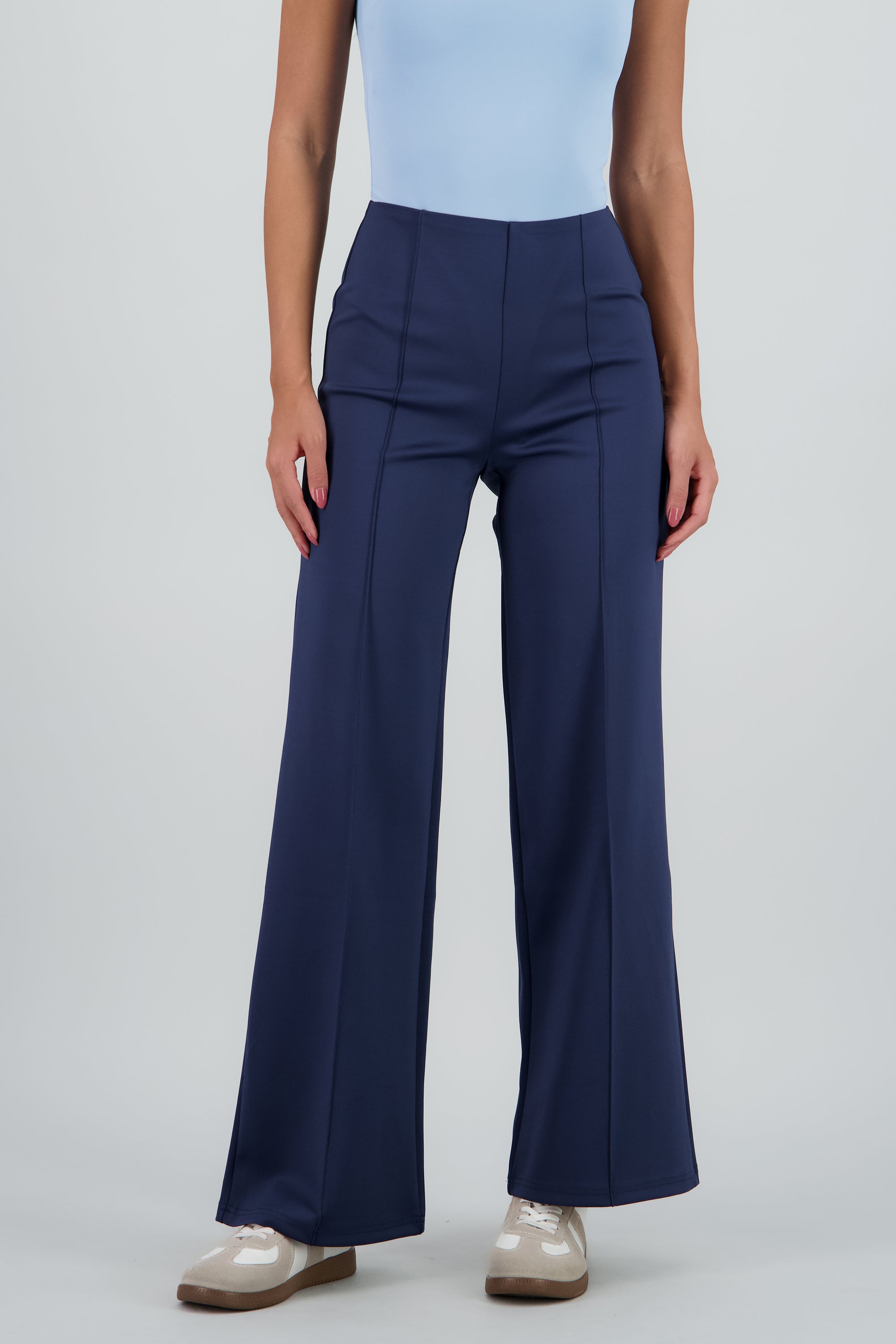 Pantalon recto detalle costura AZUL