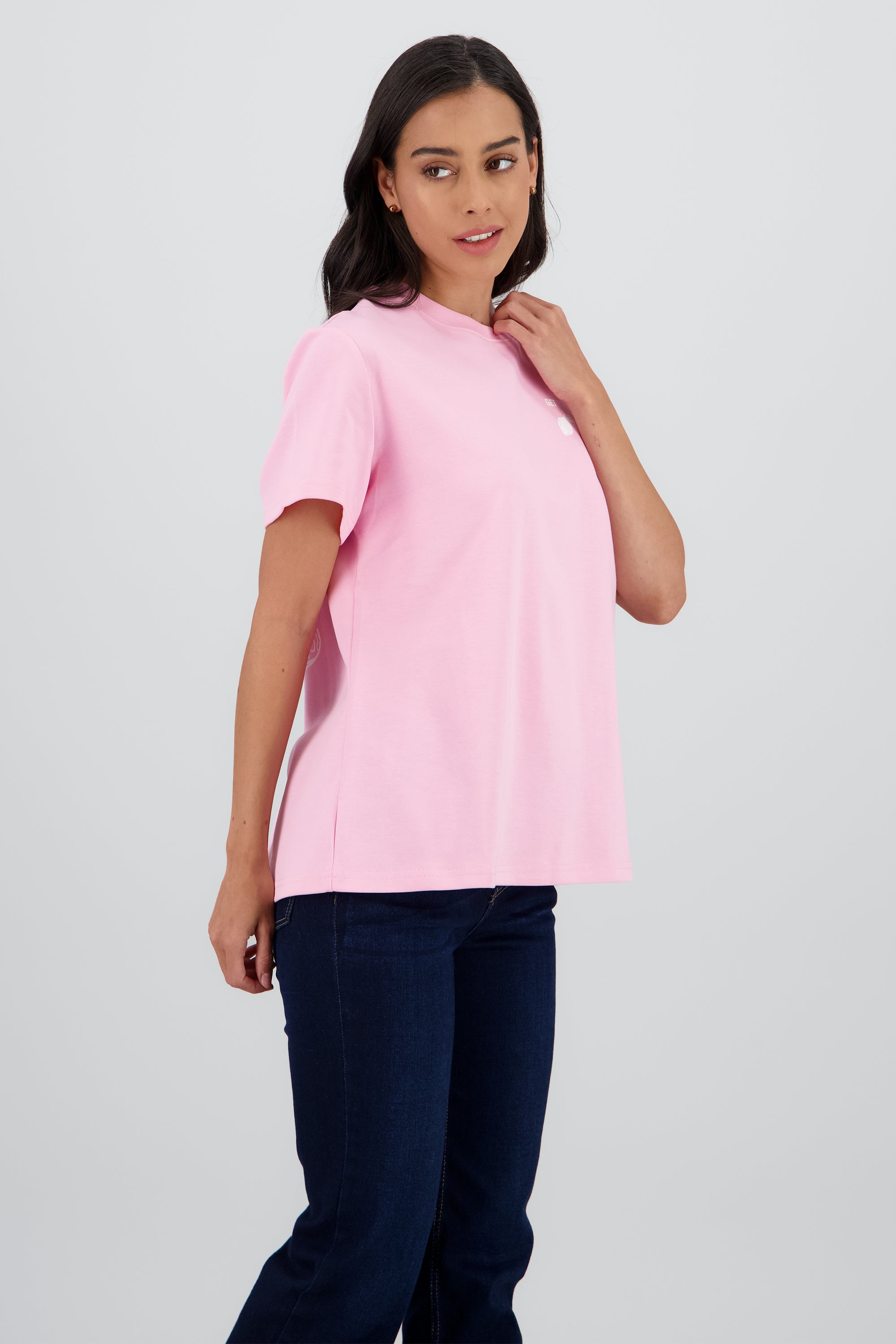 Playera manga corta estampado vitamin ROSA