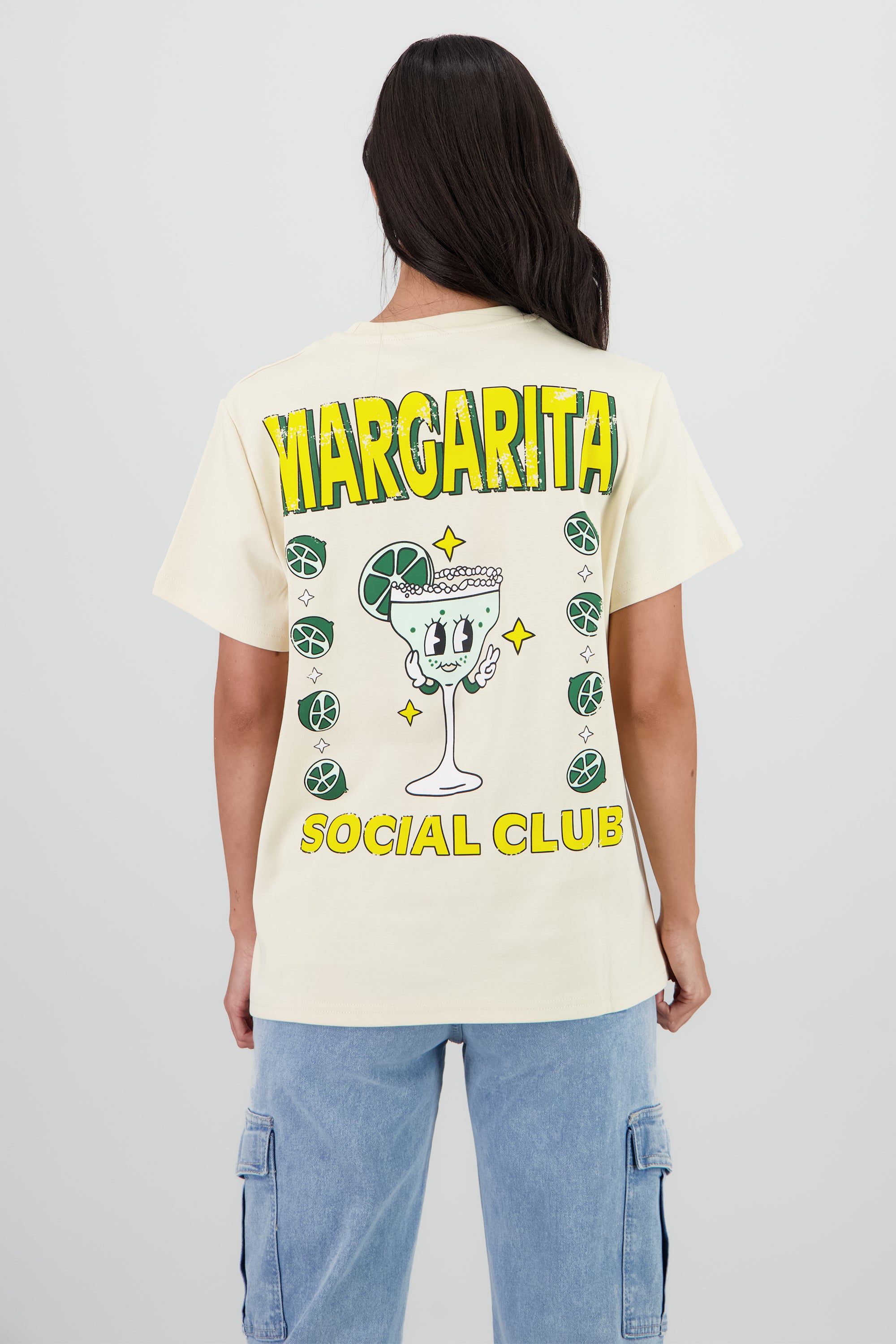 Playera oversize estampado margarita BEIGE