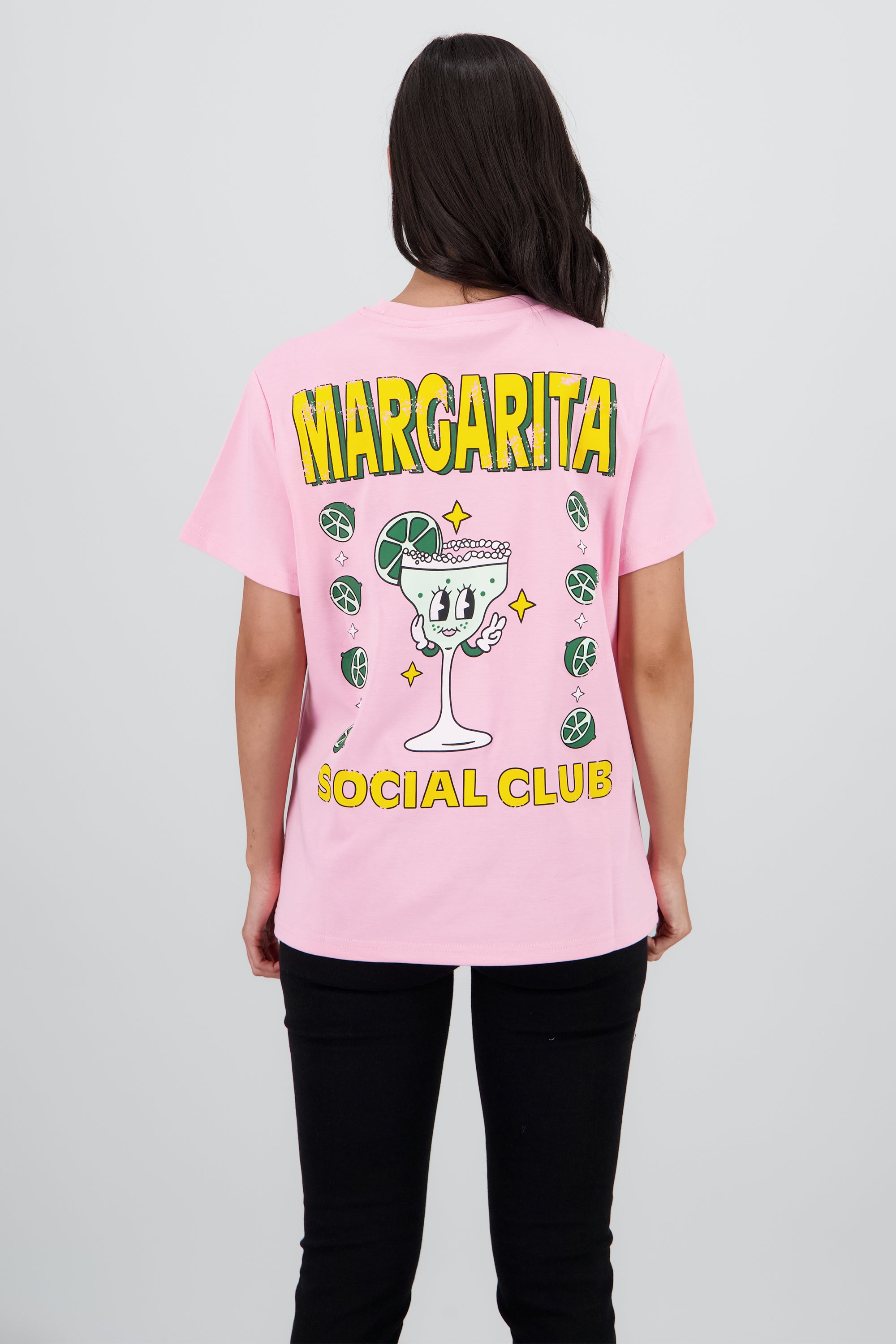Playera oversize estampado margarita ROSA