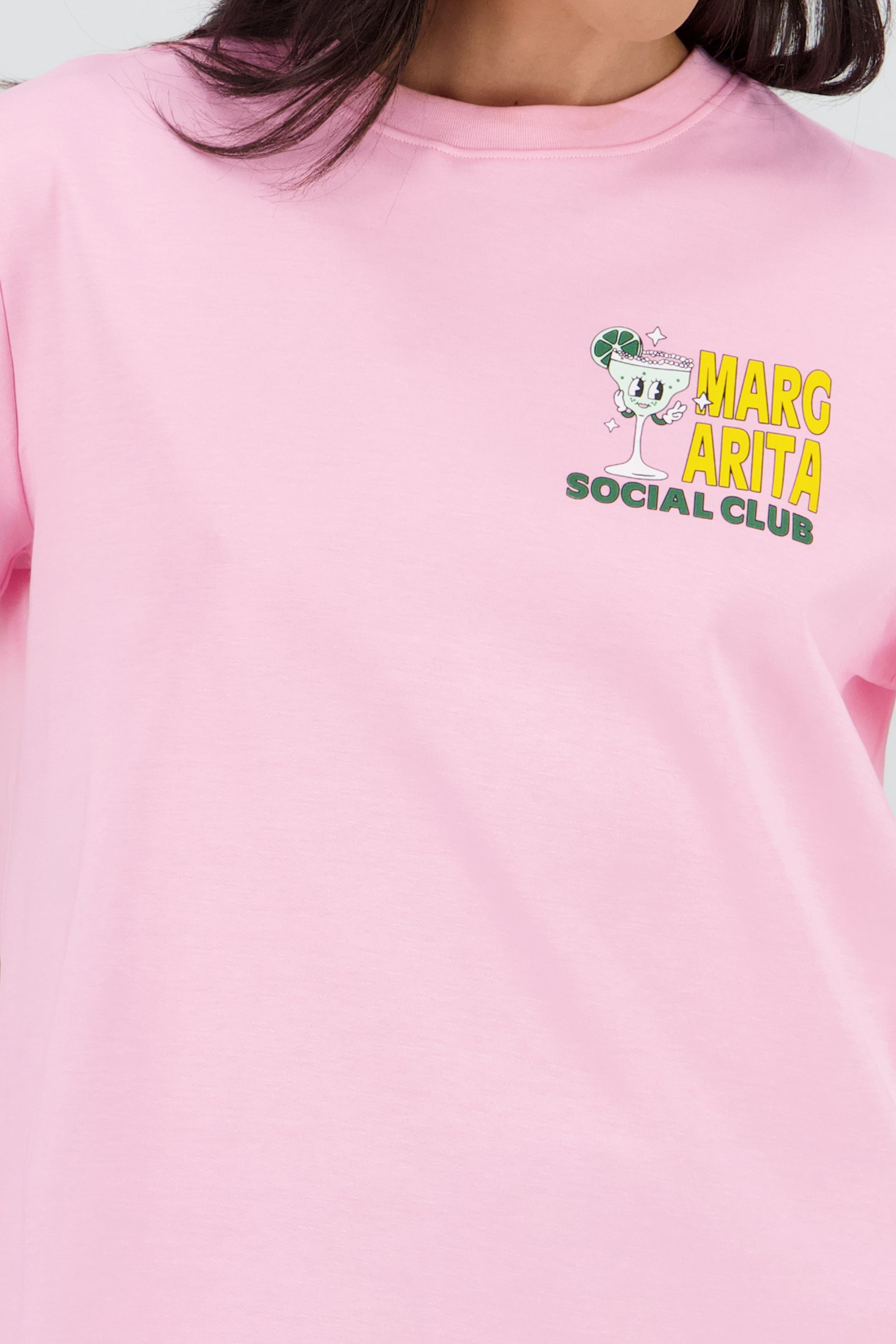 Playera oversize estampado margarita ROSA