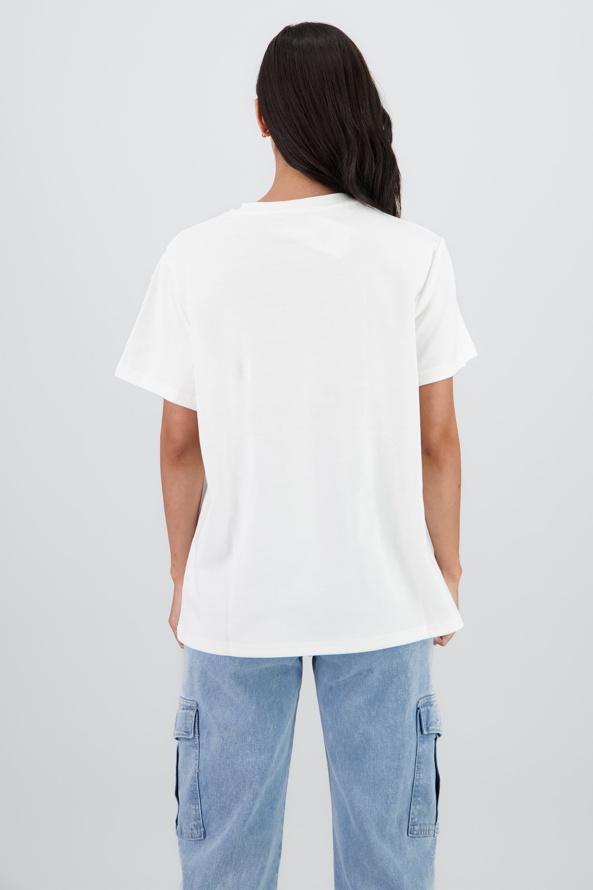 Playera manga corta estampado frutas BLANCO
