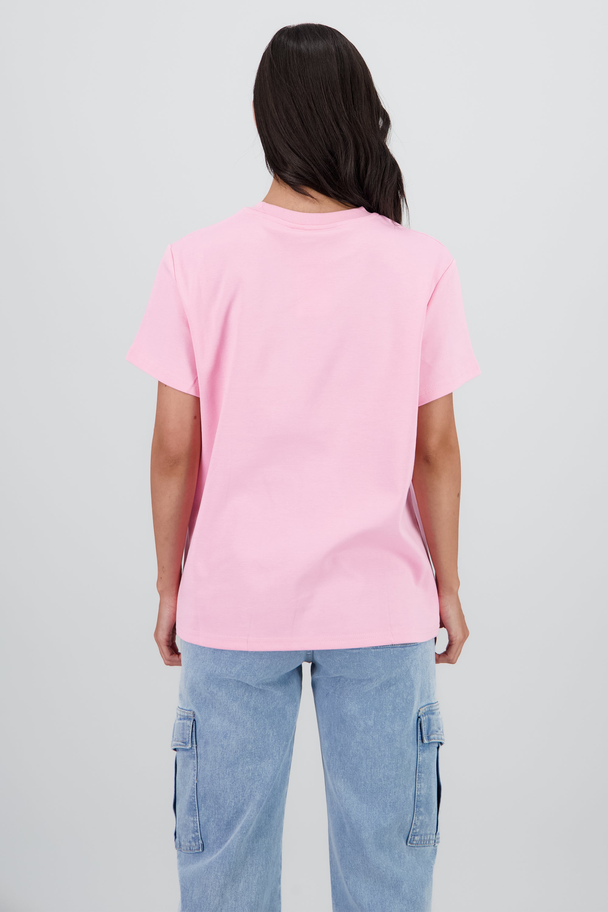 Playera manga corta estampado frutas ROSA