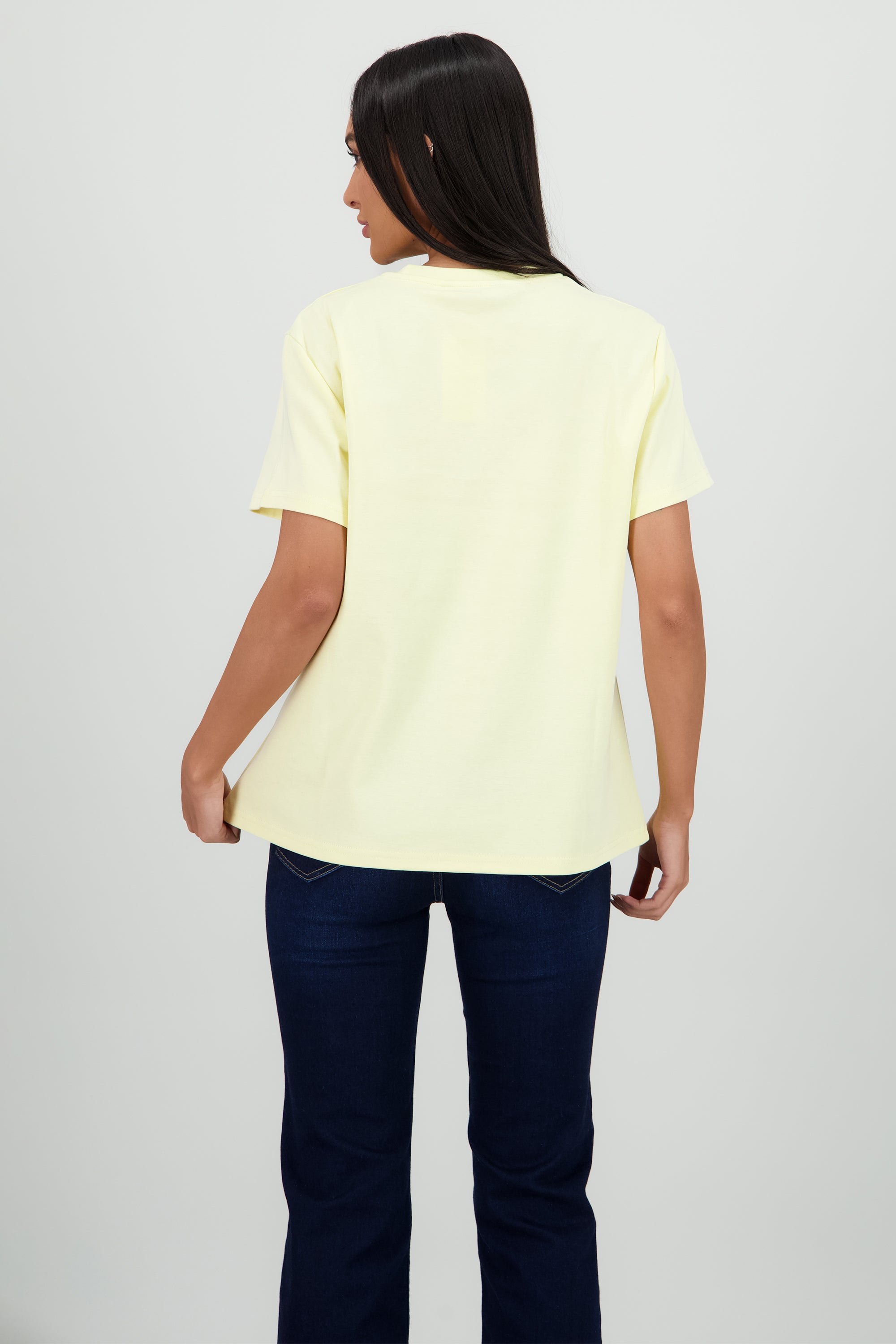 Playera manga corta oversize estampado naranjas AMARILLO