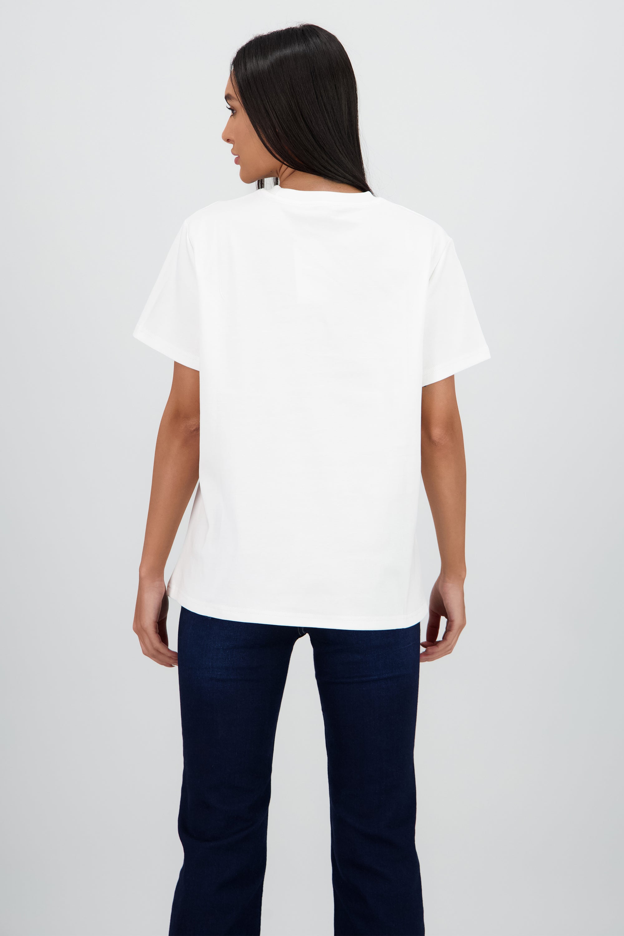 Playera manga corta oversize estampado naranjas BLANCO