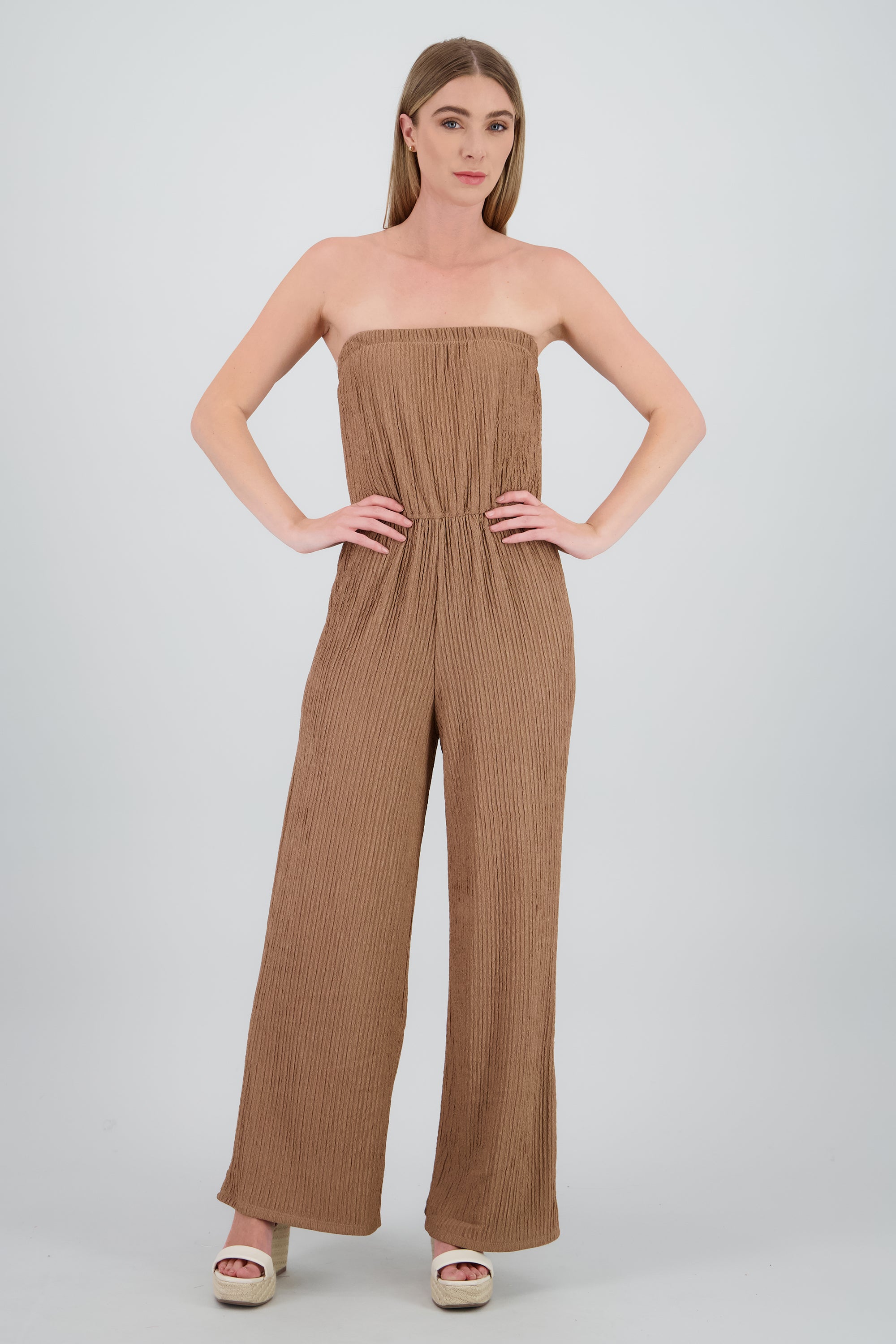 Jumpsuit sin mangas textura CAFE