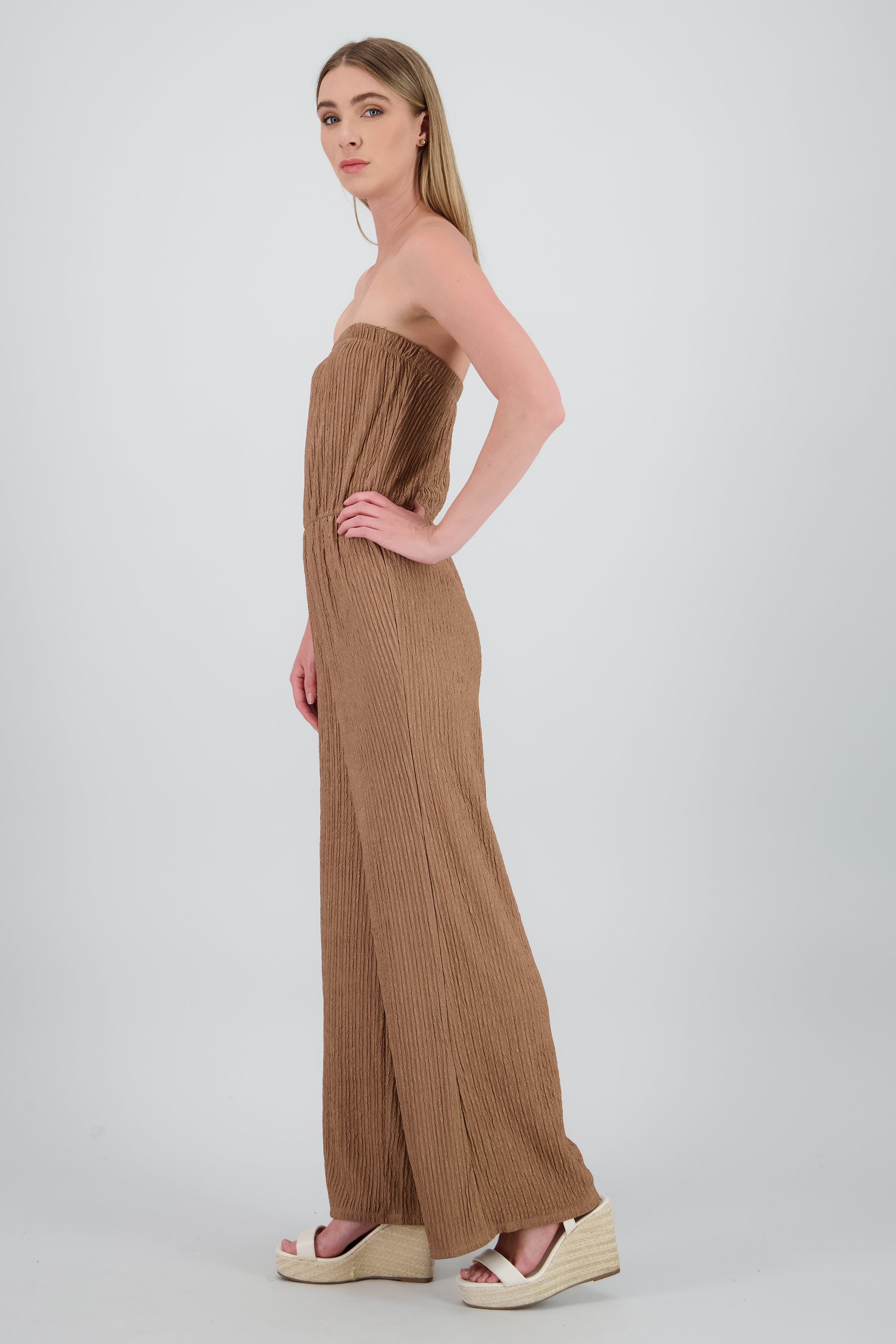 Jumpsuit sin mangas textura CAFE