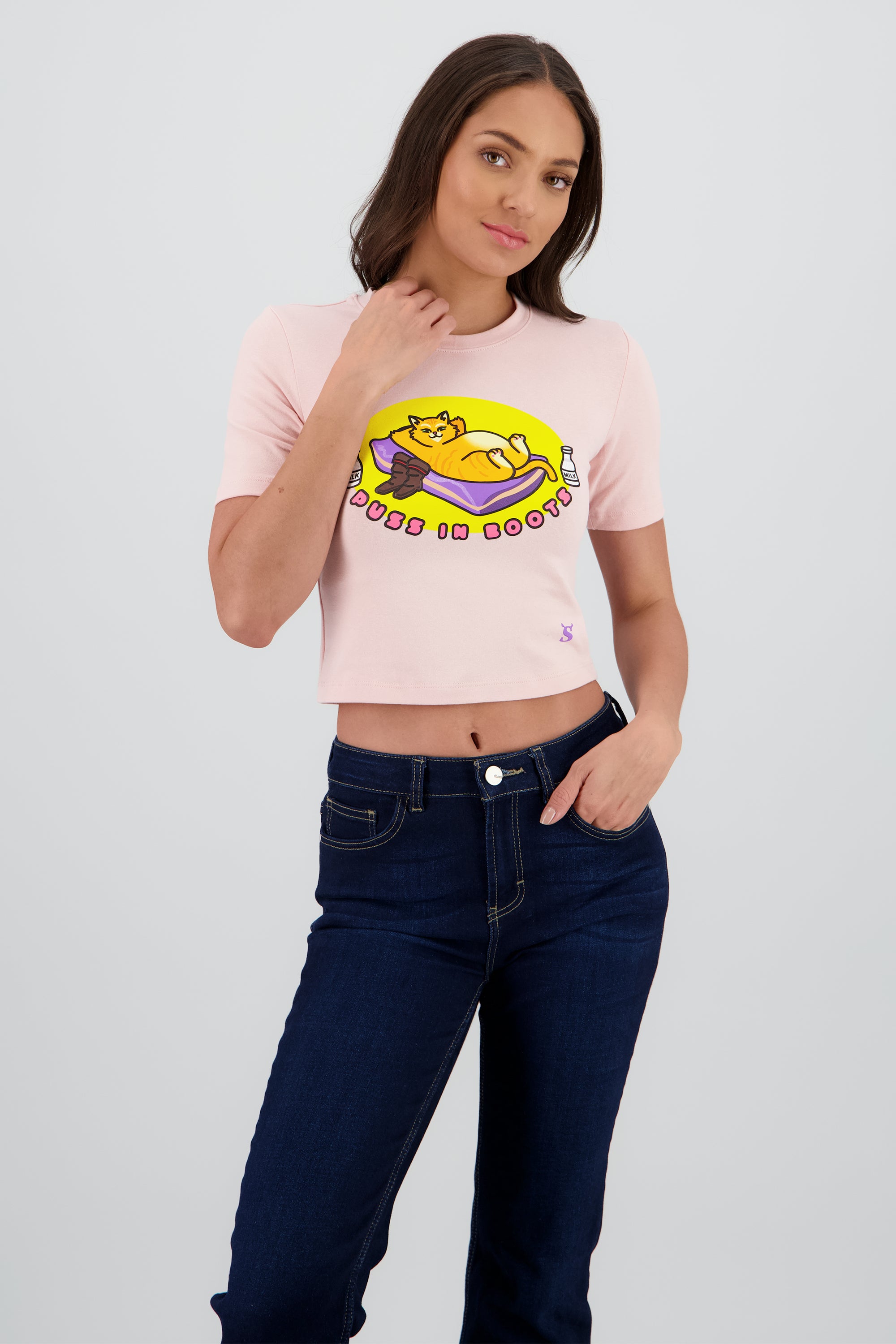 Crop El Gato con botas Shrek ROSA PASTEL