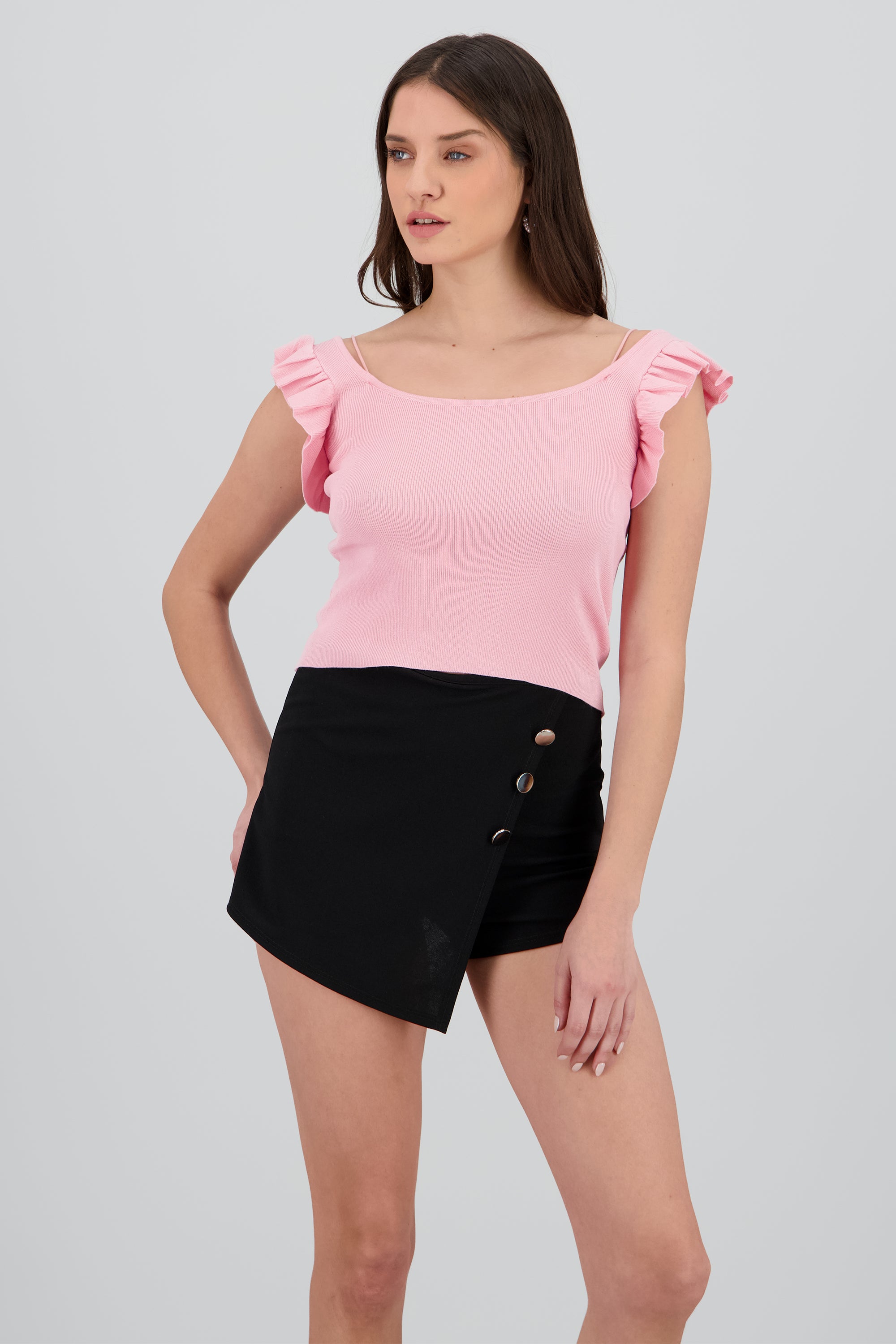 Top tejido detalle olanes ROSA