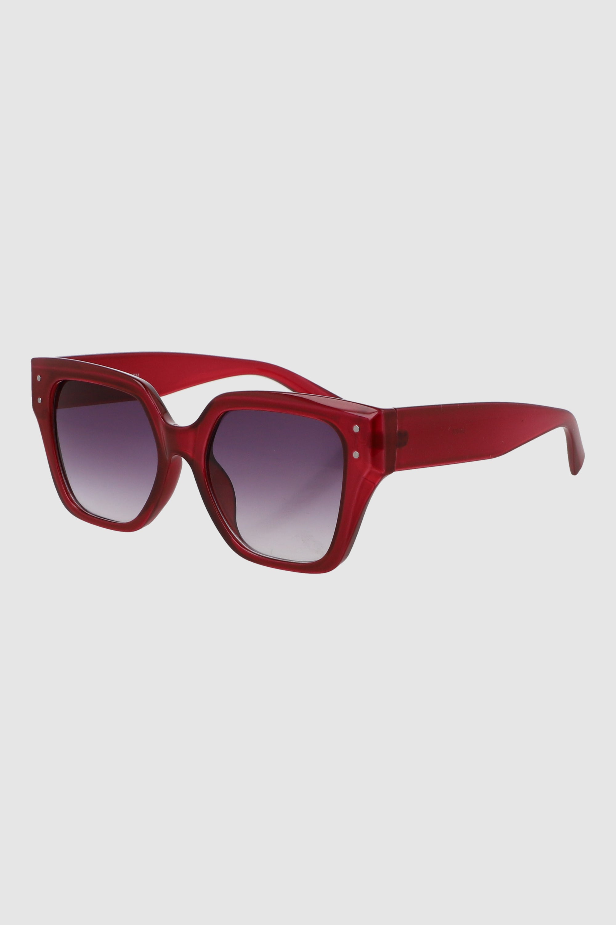 Lente cuadrado angular pasta traslucida ROJO