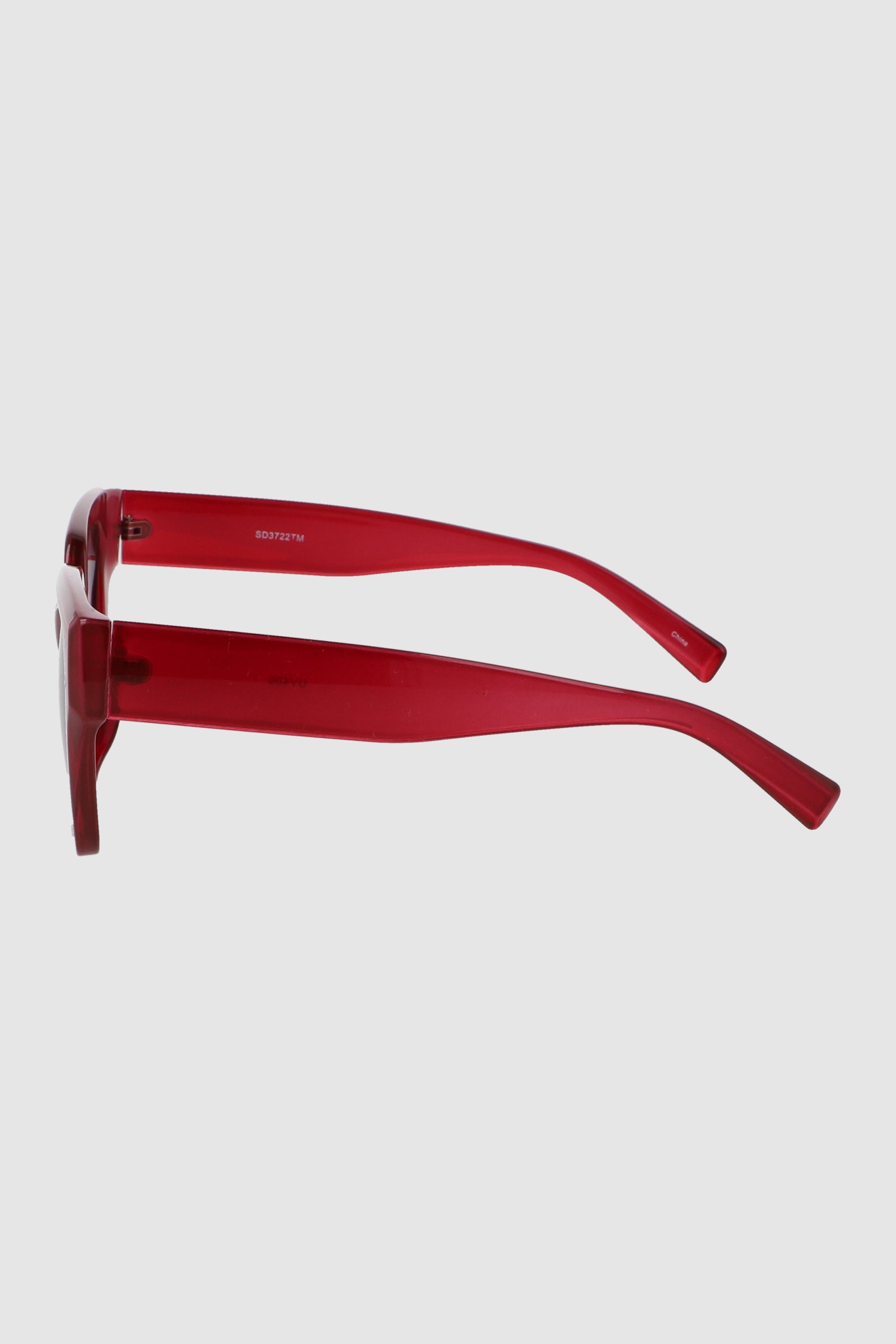 Lente cuadrado angular pasta traslucida ROJO
