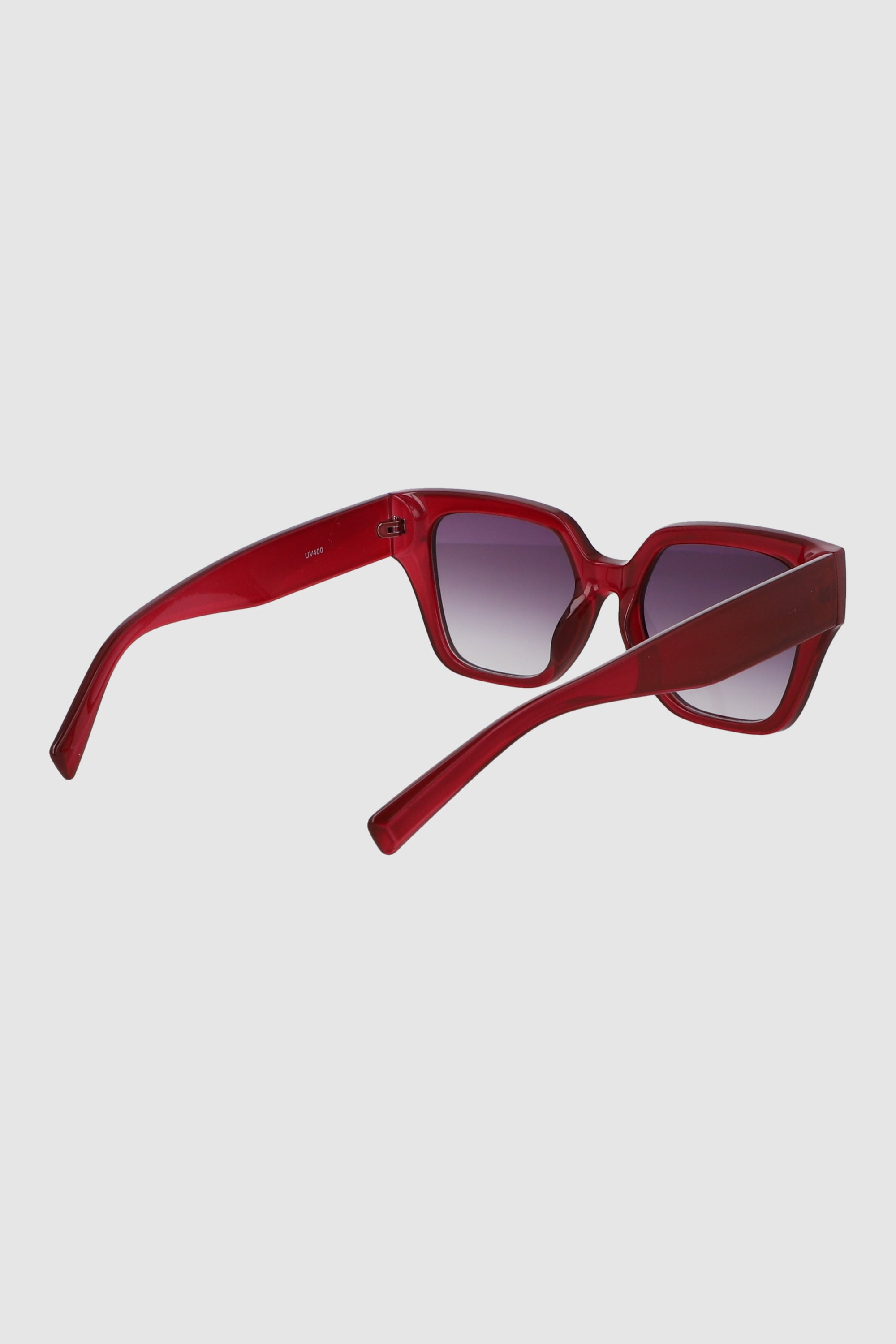 Lente cuadrado angular pasta traslucida ROJO