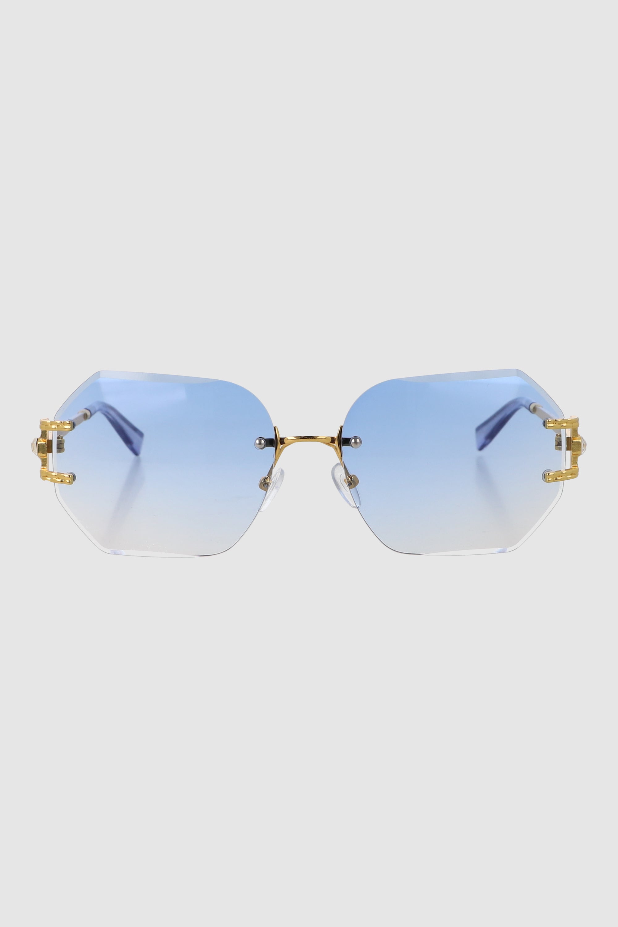 Lente rectangular geometrico mica traslucida AZUL