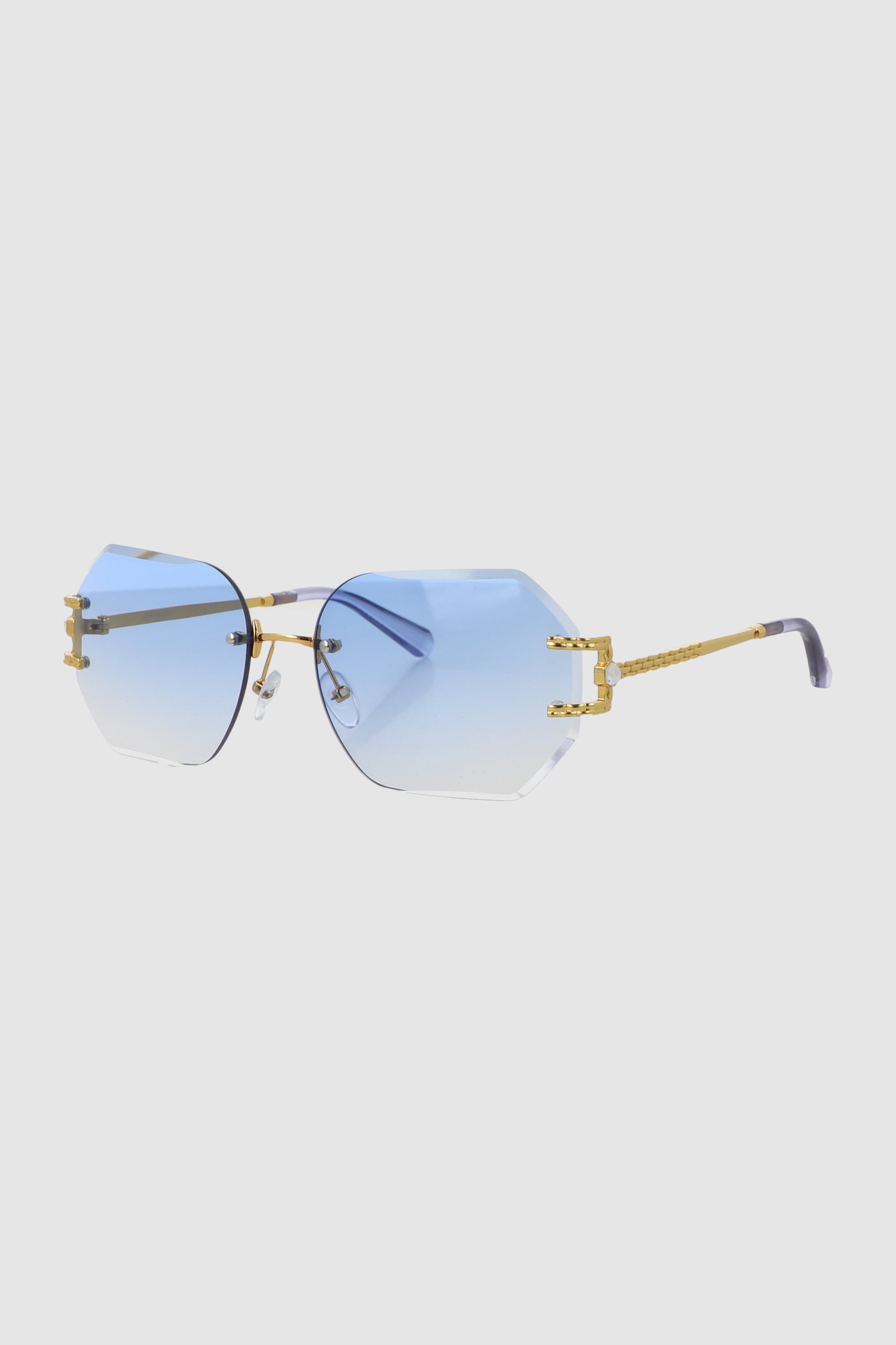 Lente rectangular geometrico mica traslucida AZUL