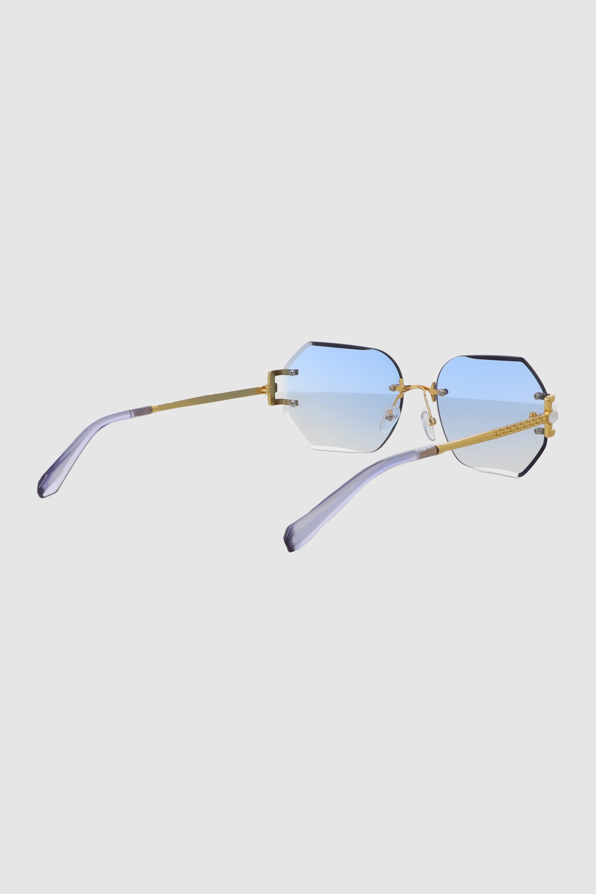 Lente rectangular geometrico mica traslucida AZUL