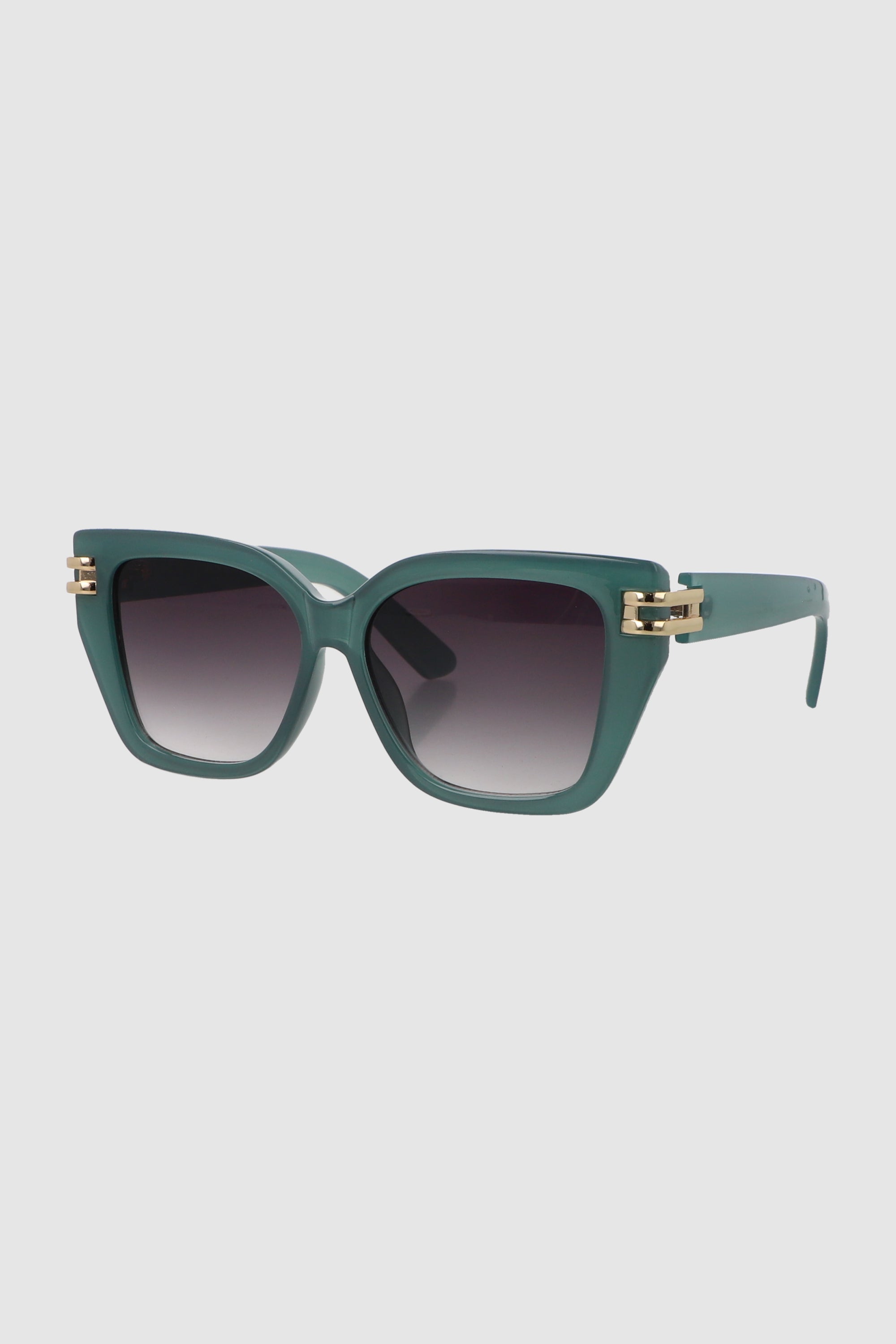 Lente cuadrado cateye con detalle metalico VERDE CAZADOR