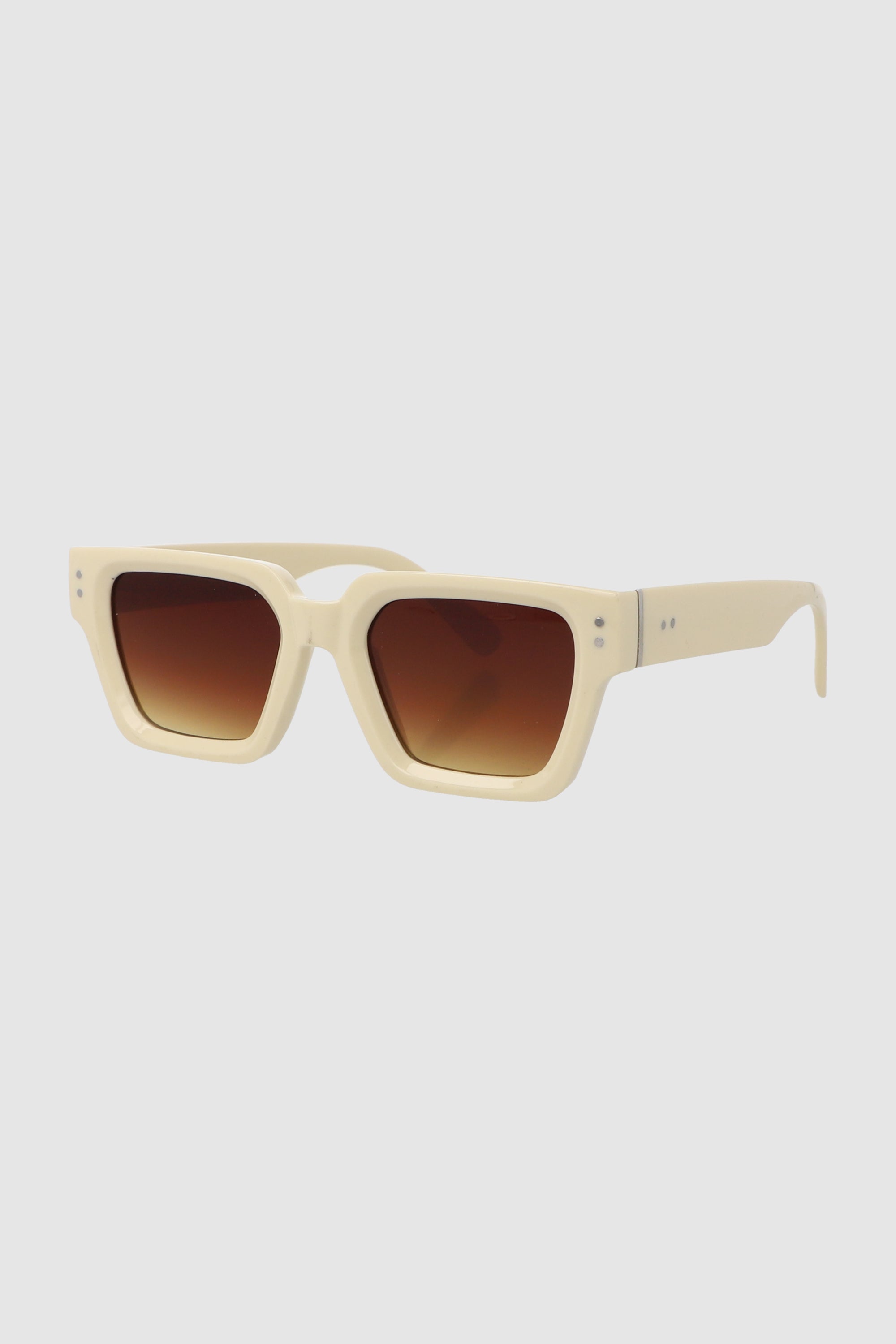Lente hipster cuadrado de pasta gruesa CREMA