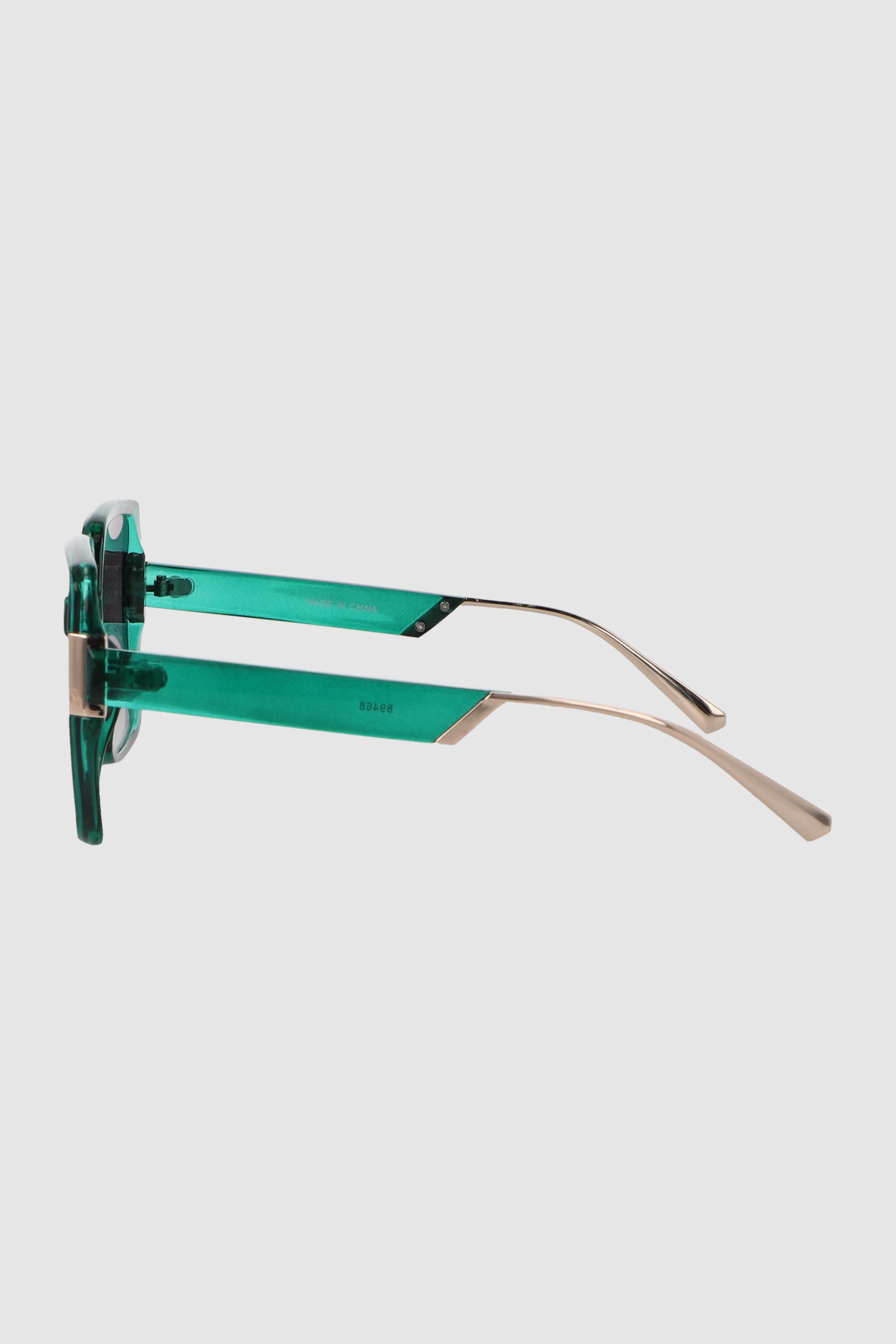 Lente retro pasta delgada detalle metalico VERDE BOTELLA
