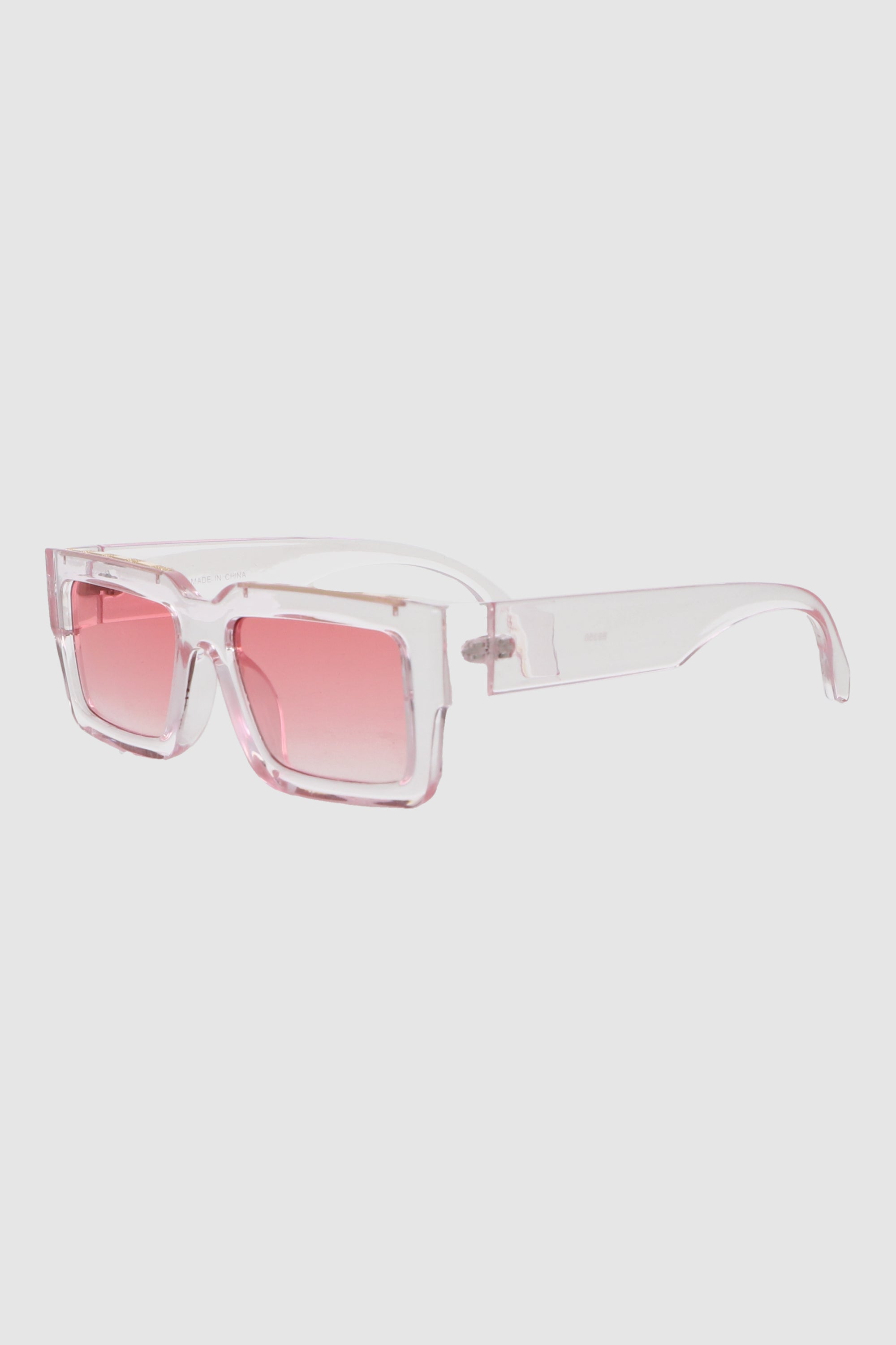 Lente wayfarer ancho traslucido ROSA