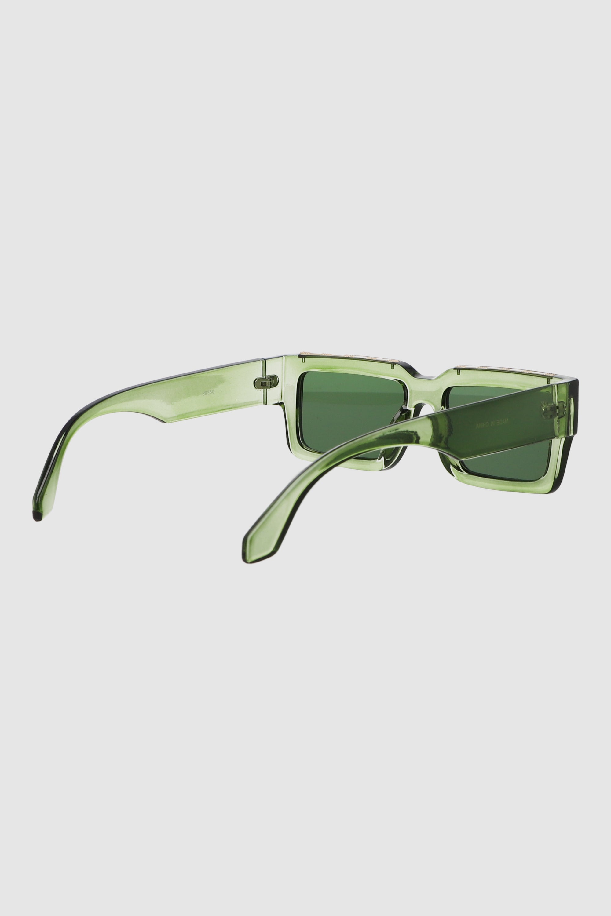 Lente wayfarer ancho traslucido VERDE BOTELLA