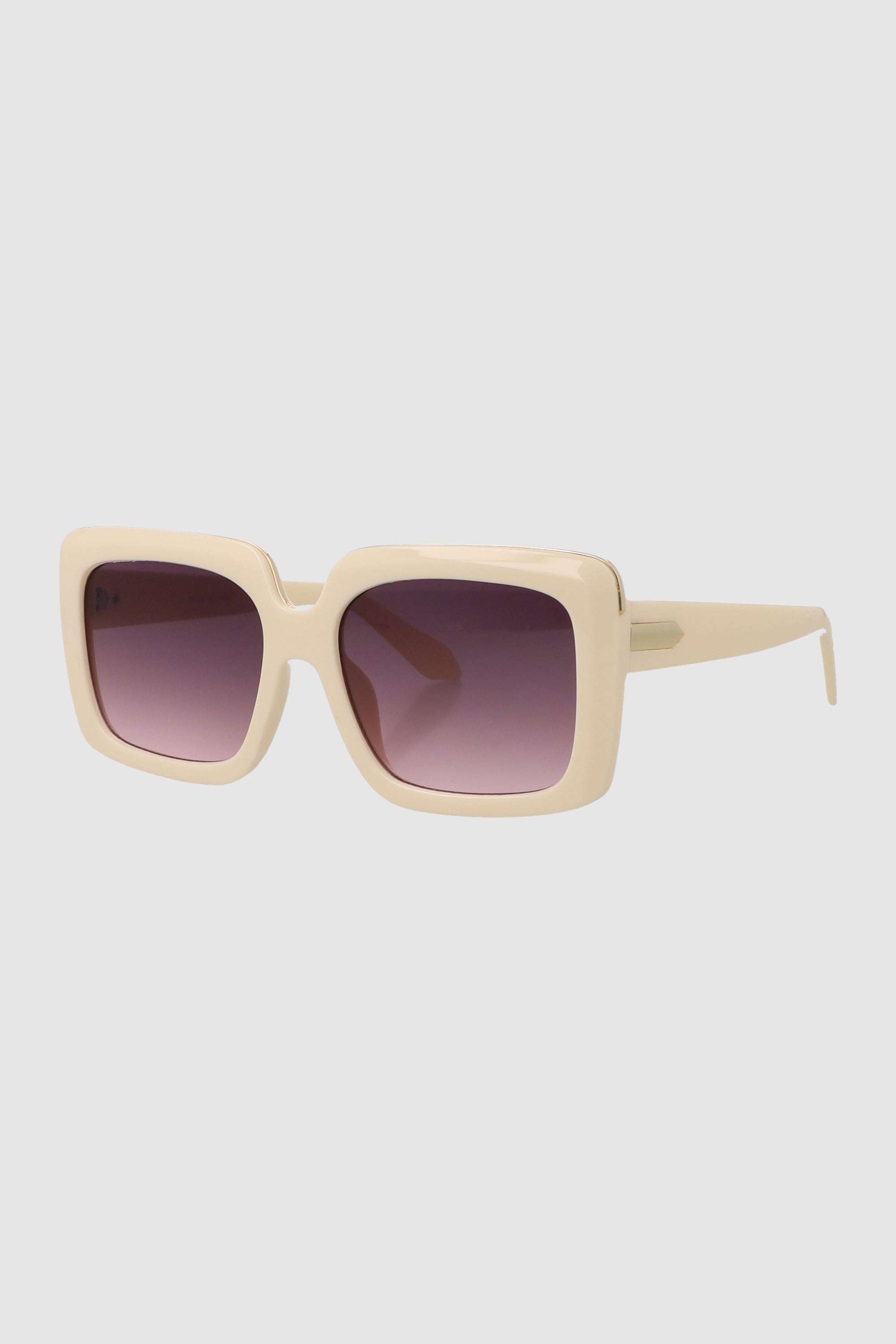 Lente rectangular con linea metalica CREMA