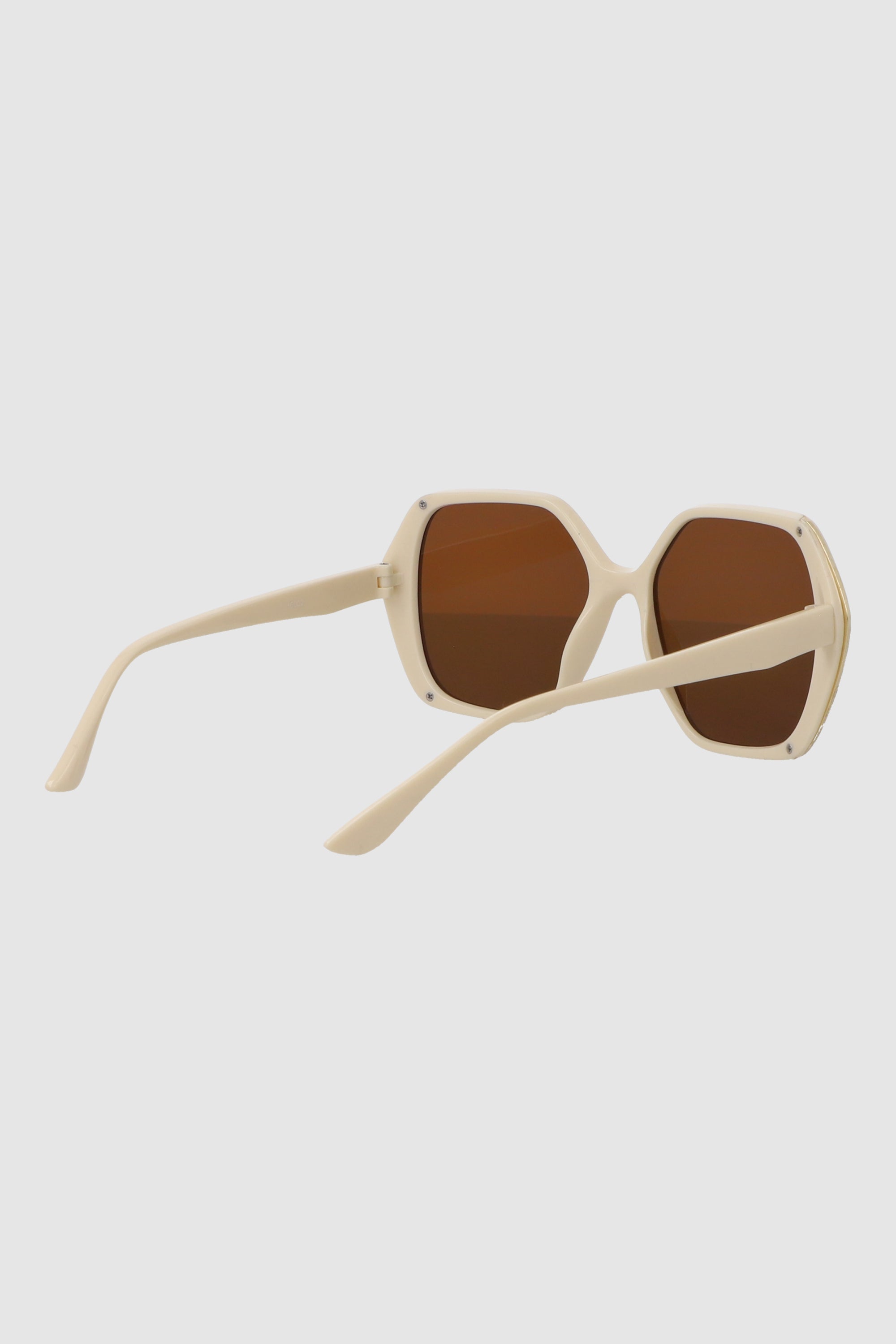 Lente cuadrado geometrico con borde metalico BEIGE