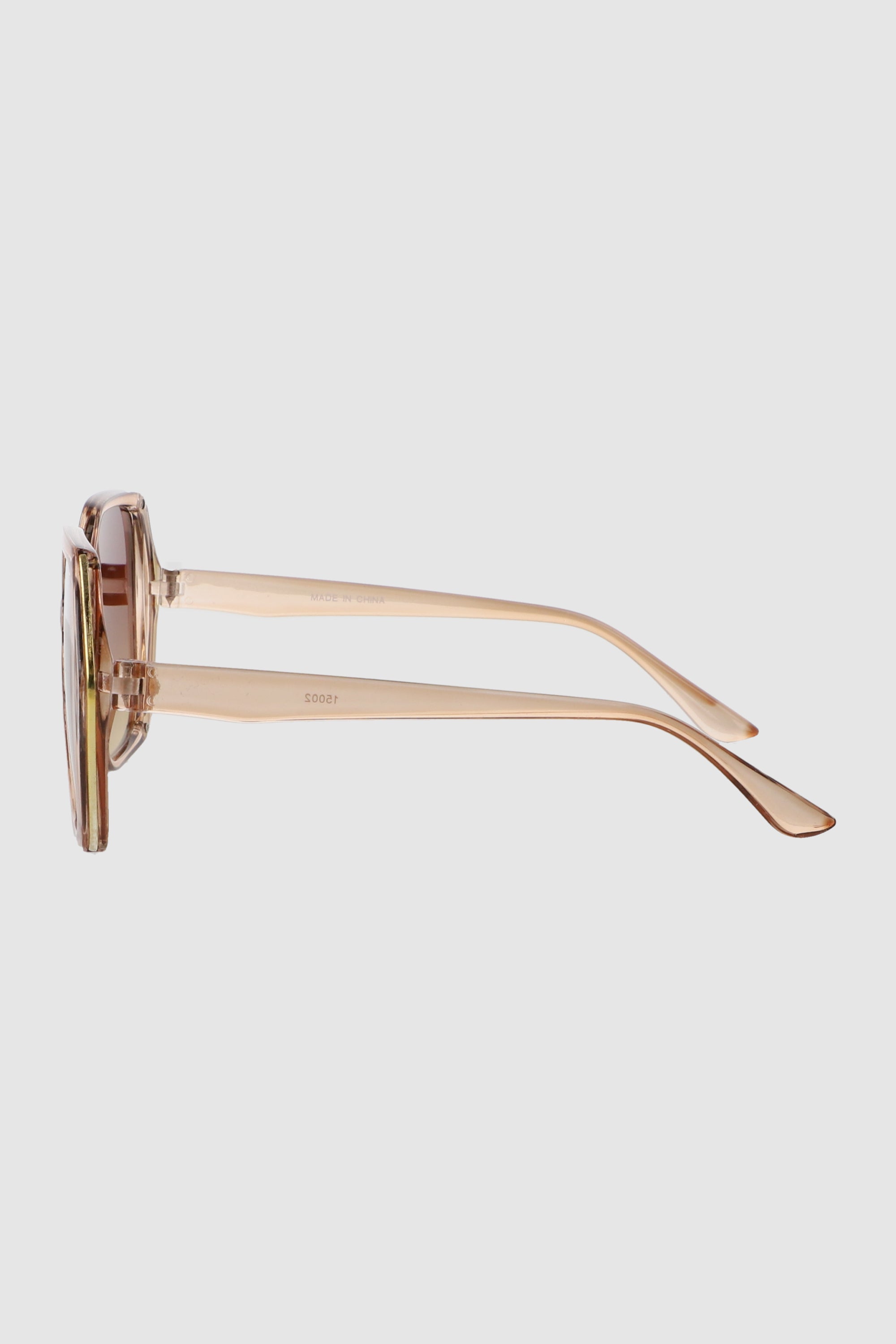 Lente cuadrado geometrico con borde metalico CREMA
