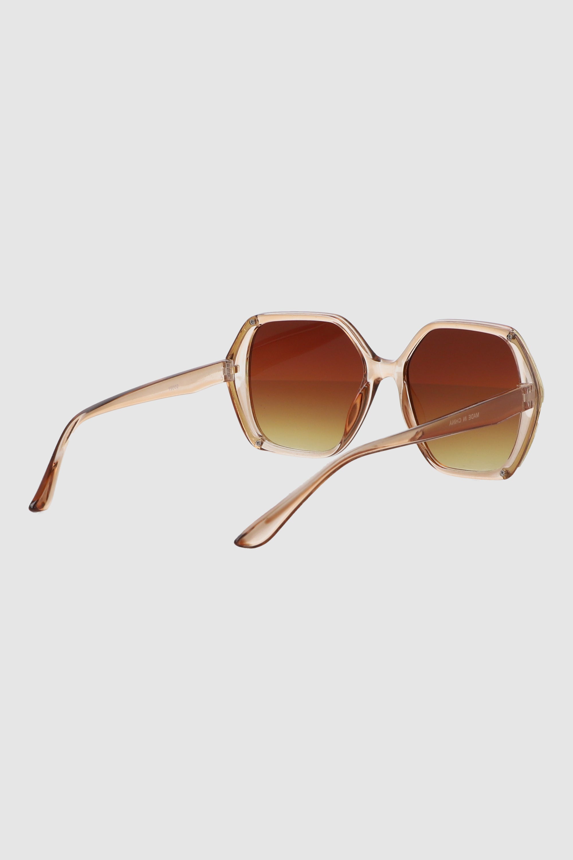 Lente cuadrado geometrico con borde metalico CREMA
