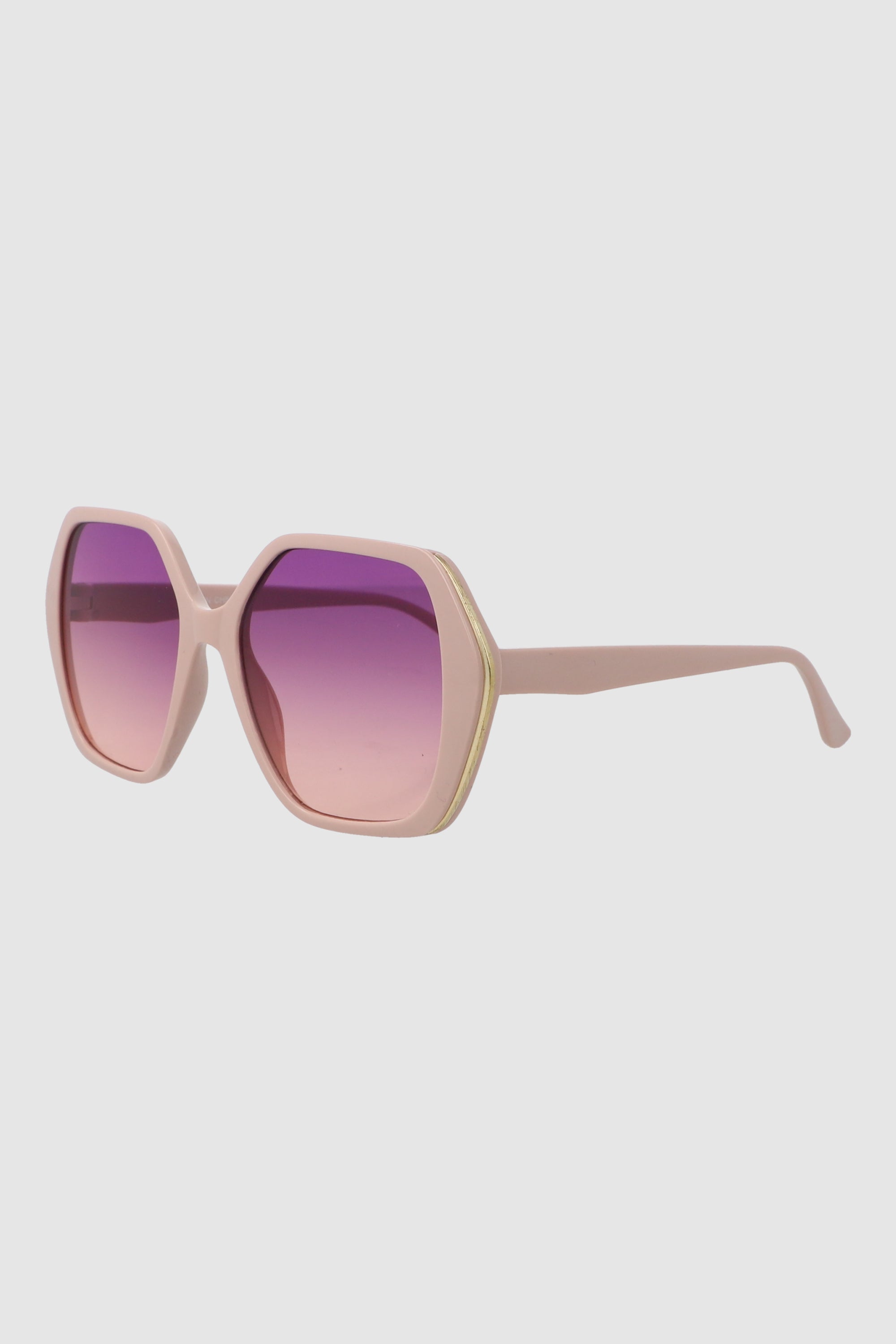 Lente cuadrado geometrico con borde metalico LILA