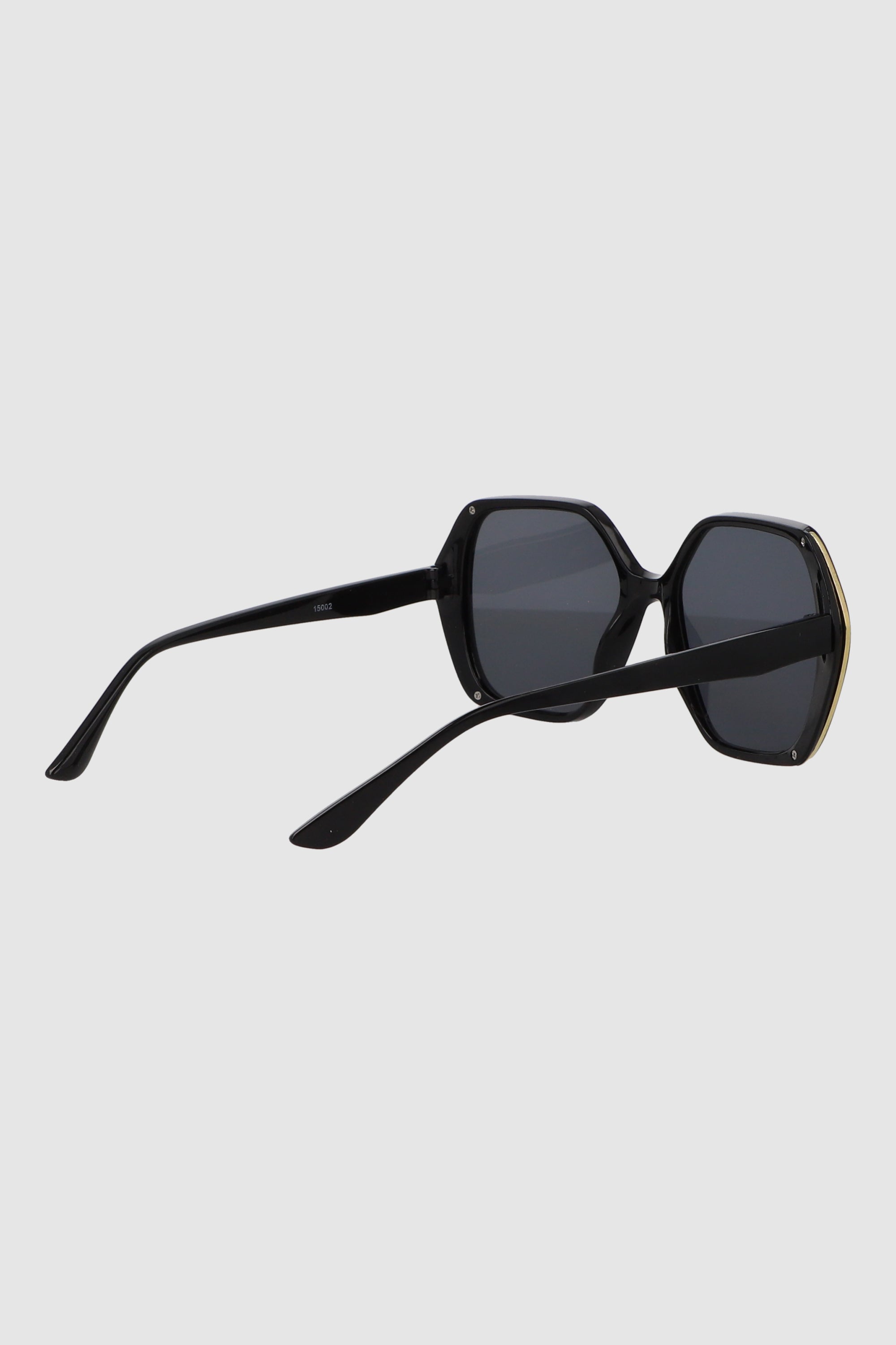 Lente cuadrado geometrico con borde metalico NEGRO