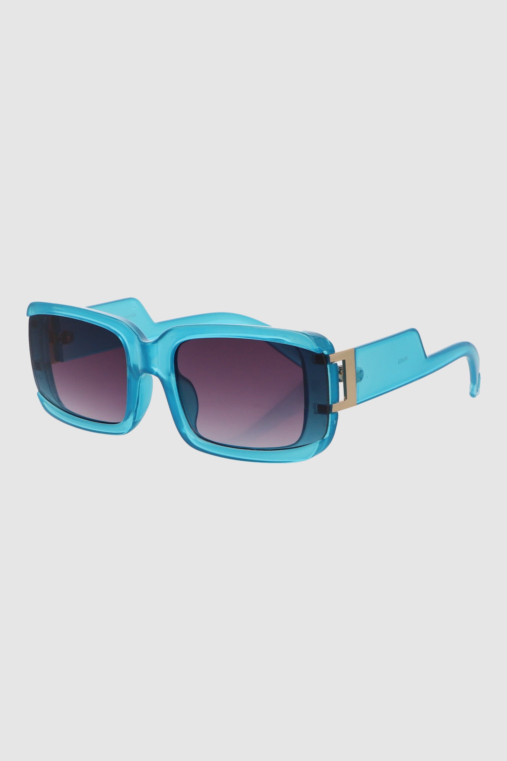 Lente rectangular monocromatico detalle metalico AZUL CIELO