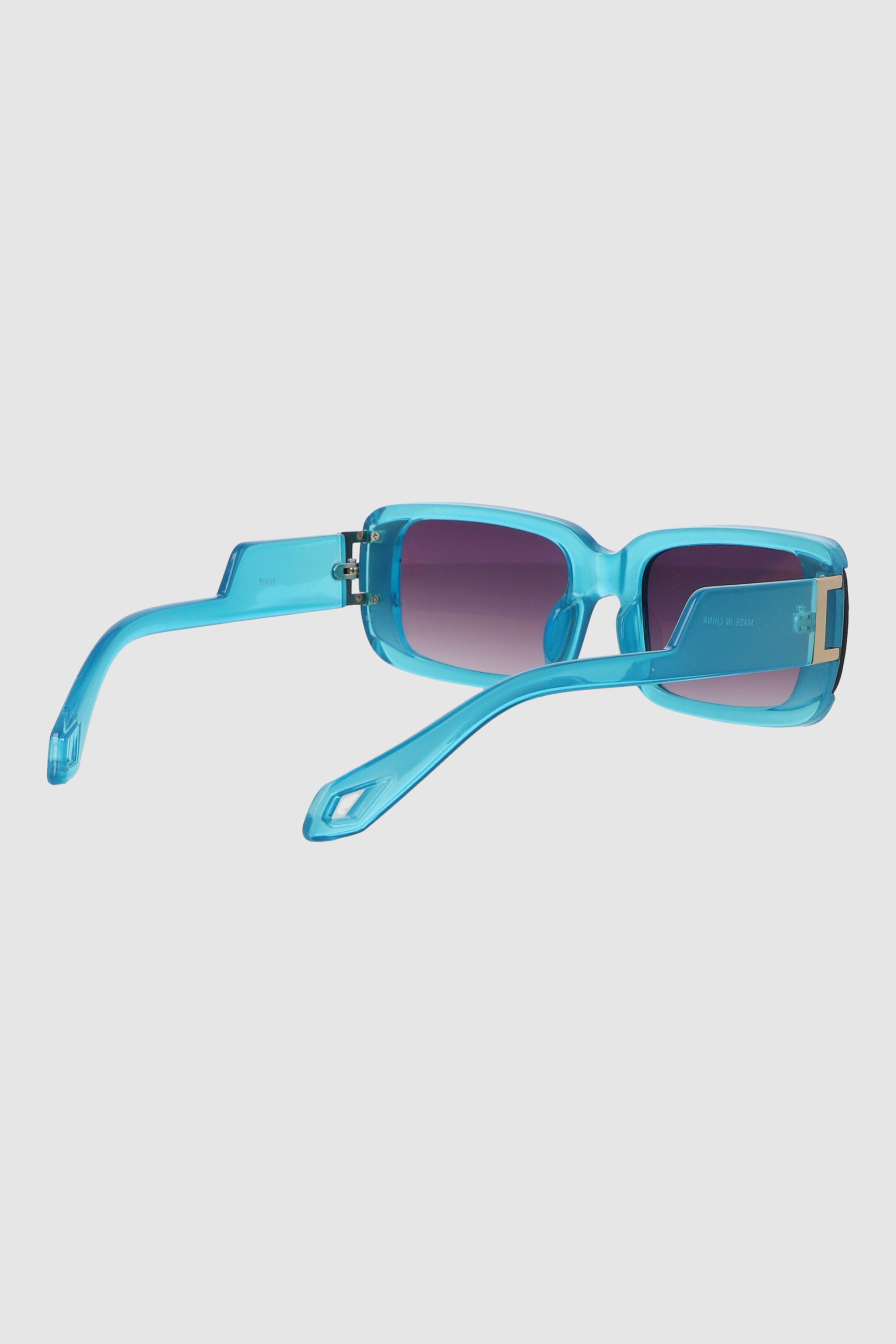 Lente rectangular monocromatico detalle metalico AZUL CIELO