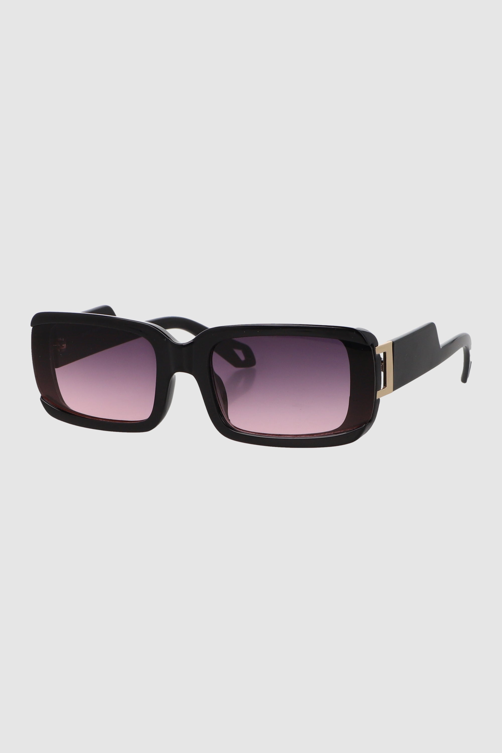 Lente rectangular monocromatico detalle metalico NEGRO COMBO