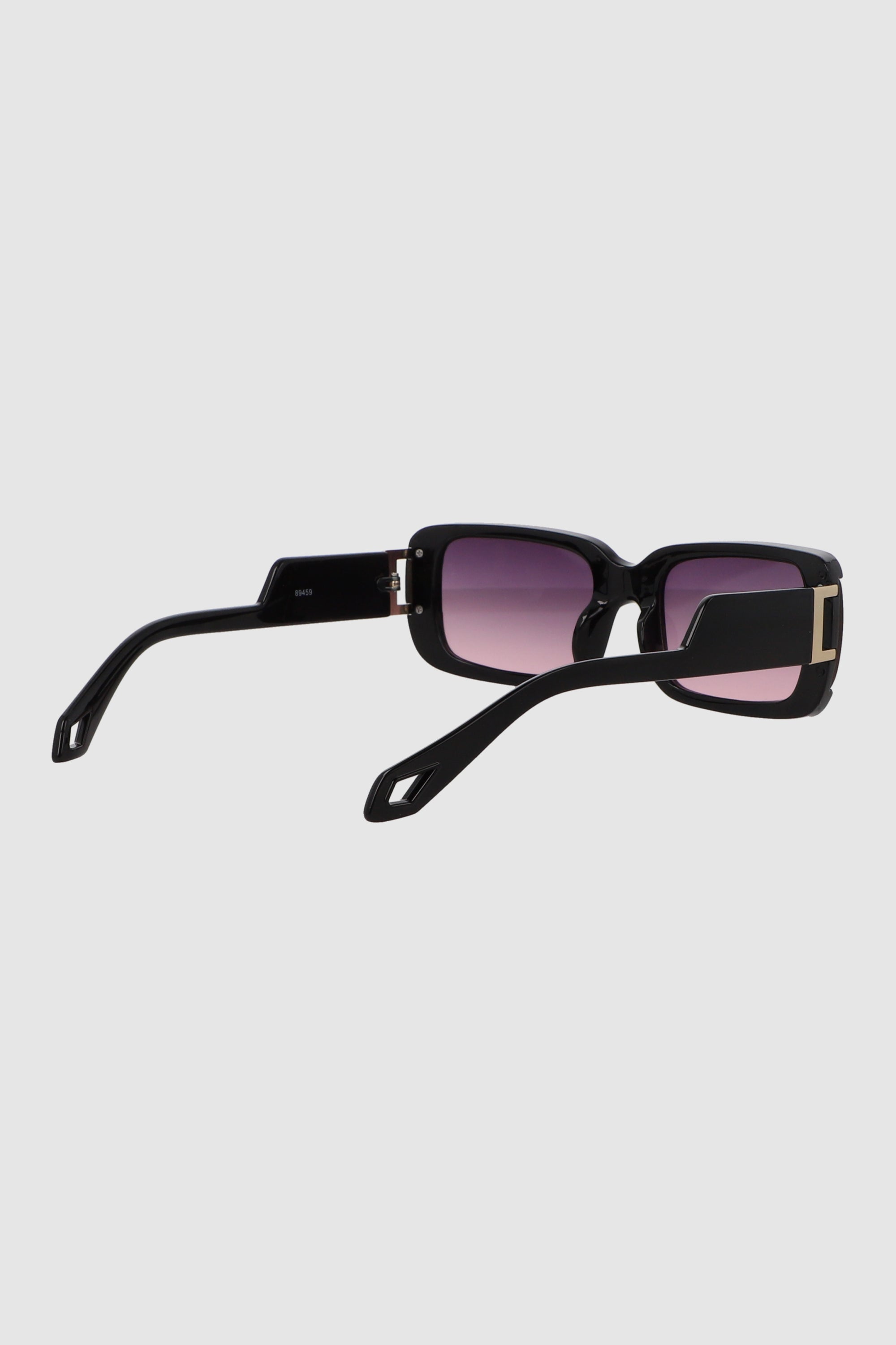 Lente rectangular monocromatico detalle metalico NEGRO COMBO